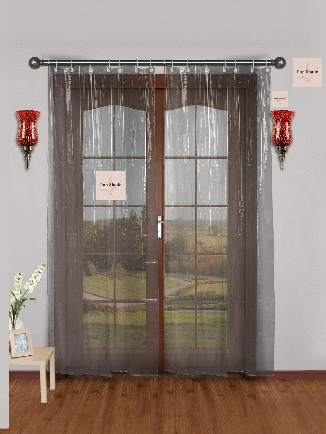 HOME ARK Transparent Sheer Long Door Curtain
