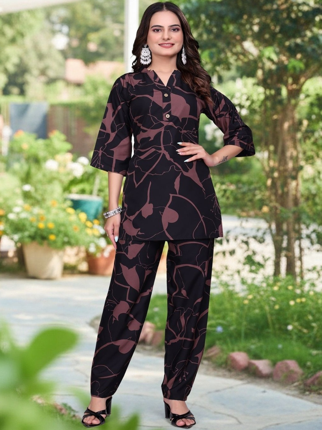 HONEY CREATION Printed Tunic With Trousers Co-Ords