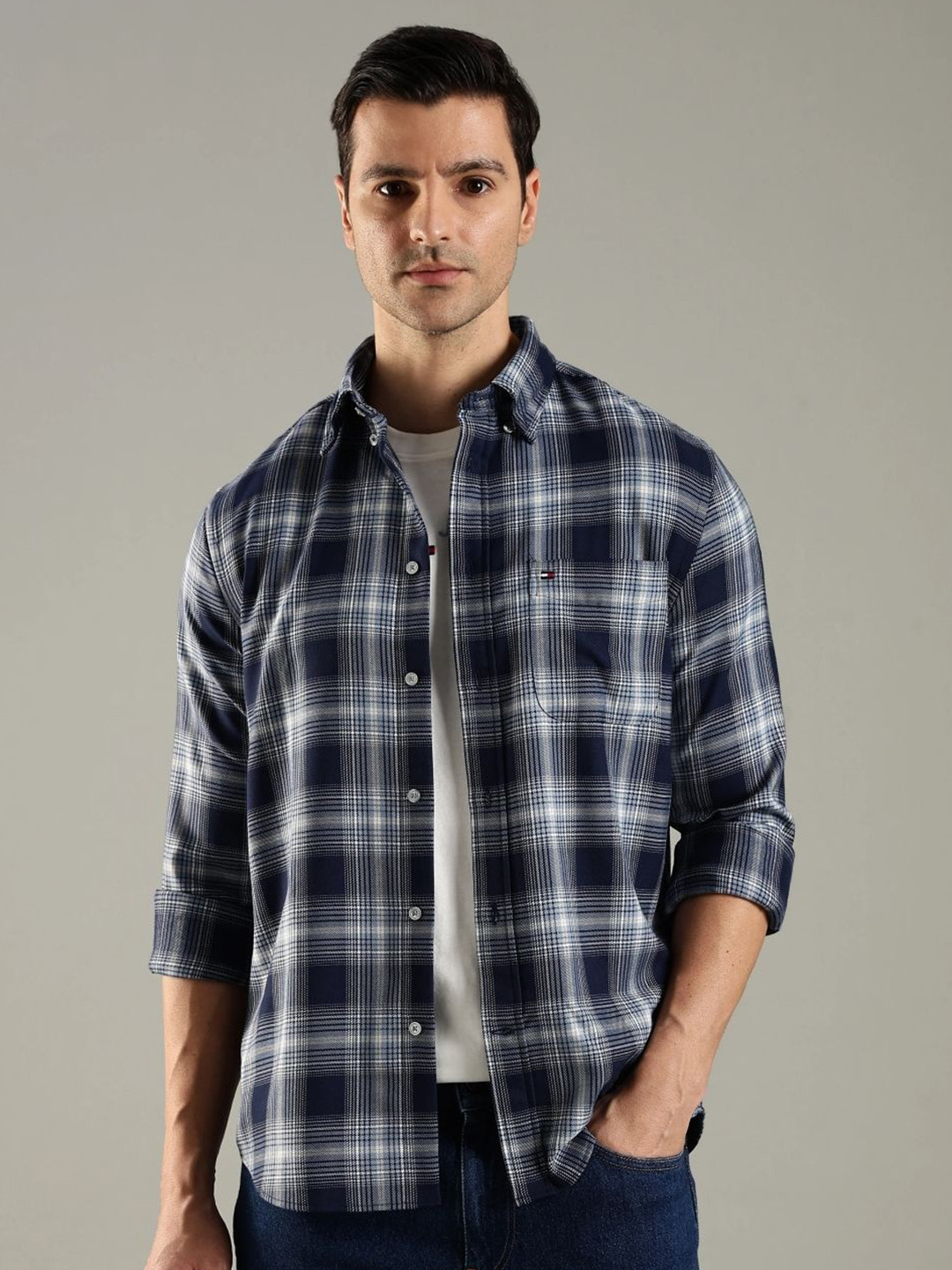 Tommy Hilfiger Regular Fit Checked Long Sleeves Shirt