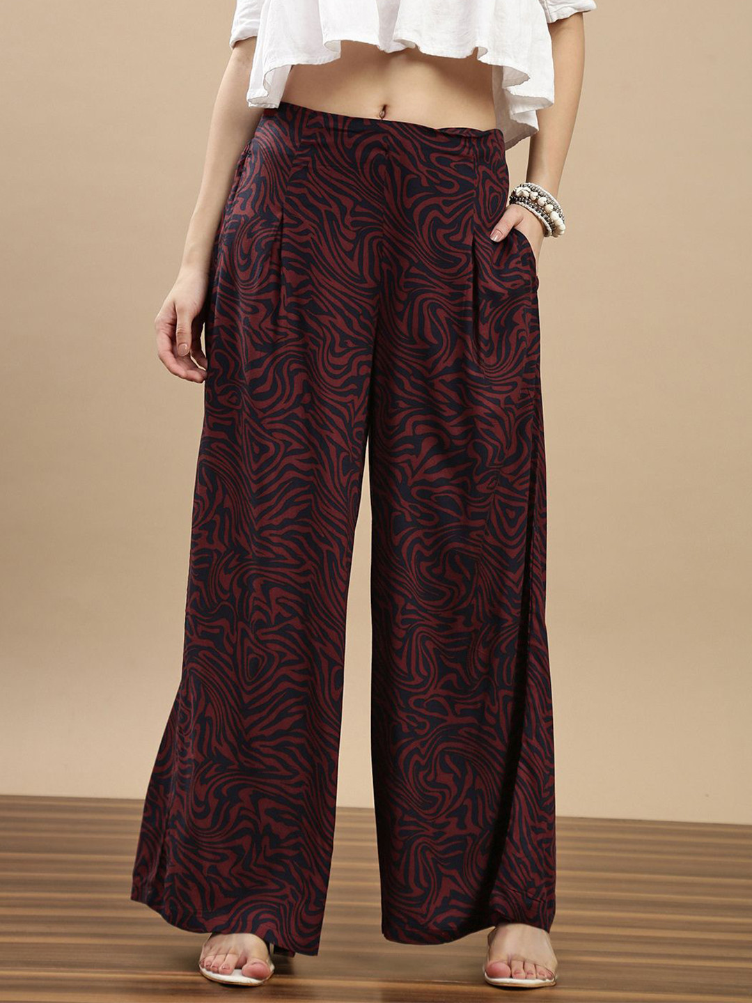 De Moza Women Animal Printed Palazzos
