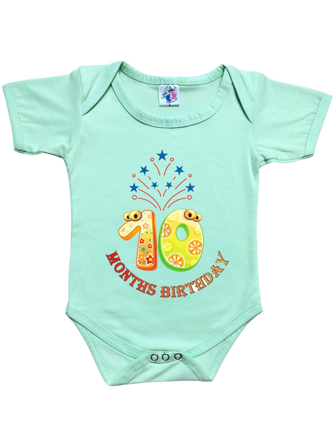 Cute Pals Infants Monthly Milestone 10 Month Printed Cotton Bodysuit