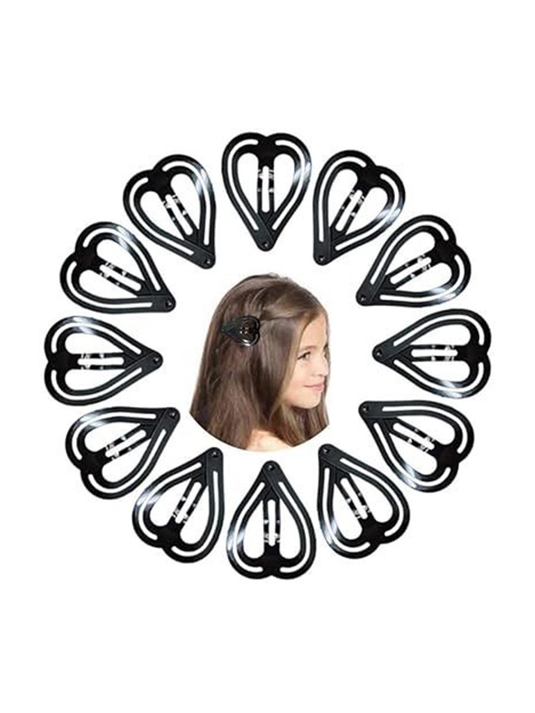 DIVASTRI Women Set of 24 Heart Shape Metal Tic Tac Hair Clips