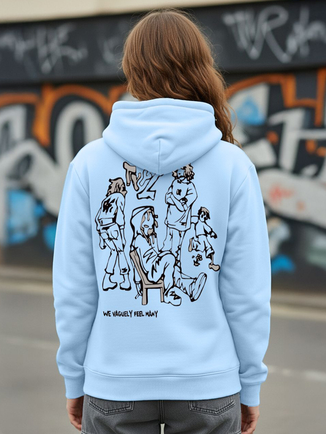 BENNY BROOKS Graphic Printed Hooded Pullover Sweatshirt