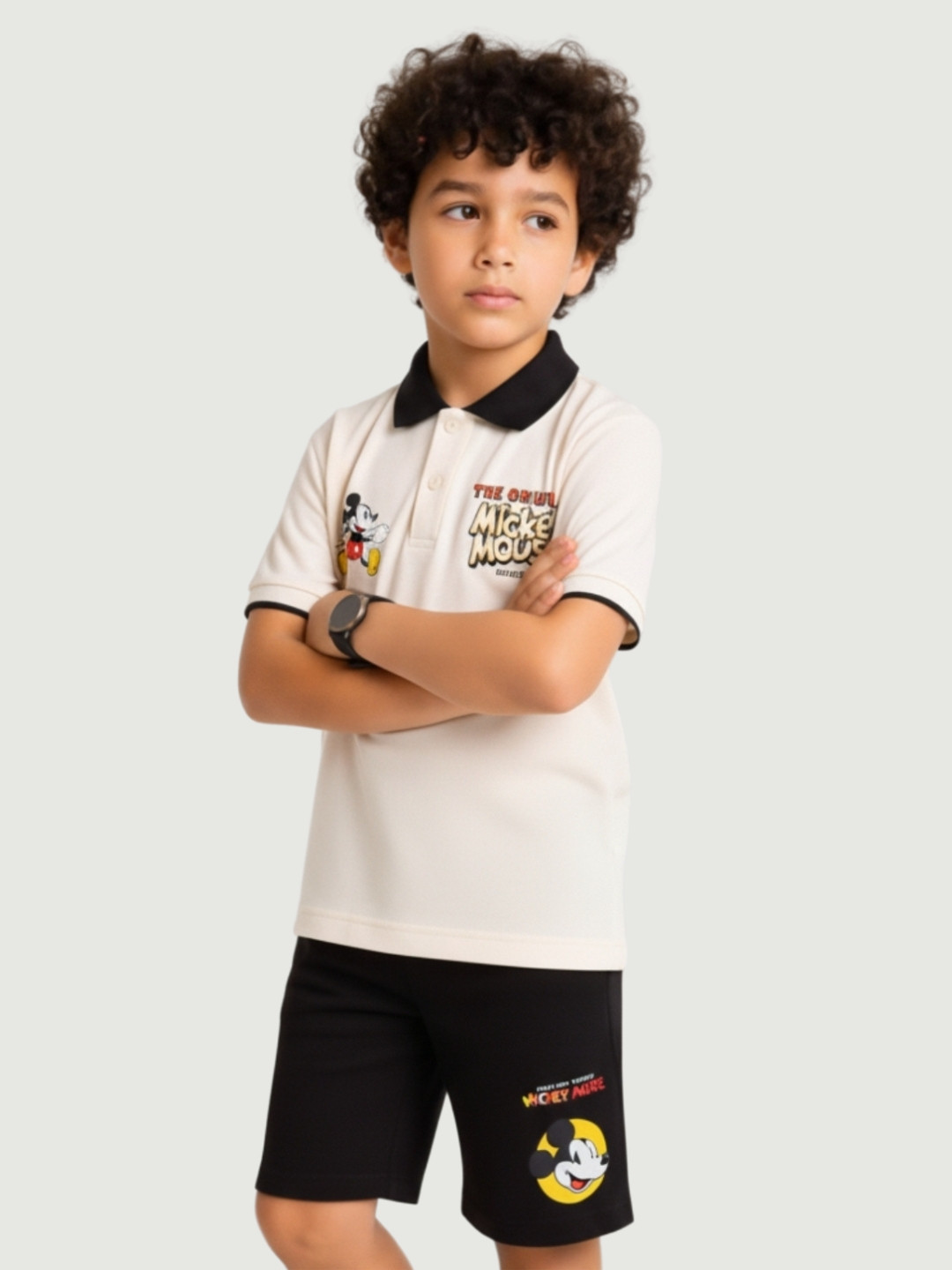 Nap Chief Kids The Orginal Mickey Mouse Printed Pure Cotton T-Shirt With Shorts