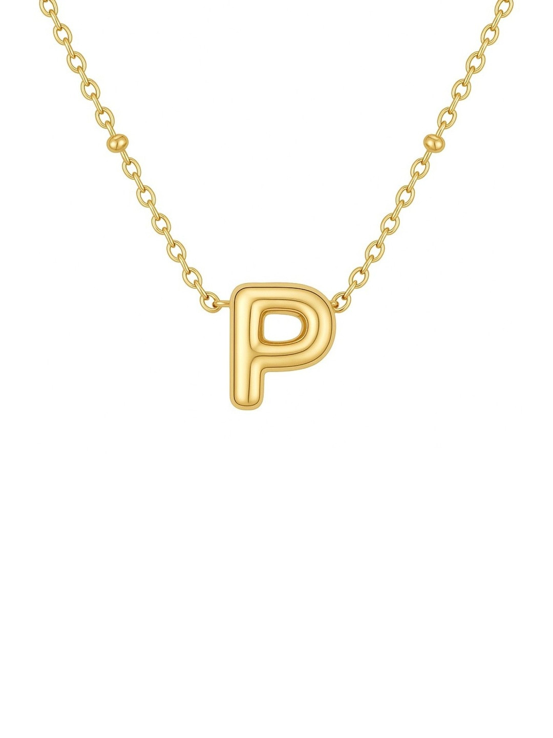 ARISTAL Jewellery Unisex Kids Gold-Plated Box Chain-P Alphabet Necklace