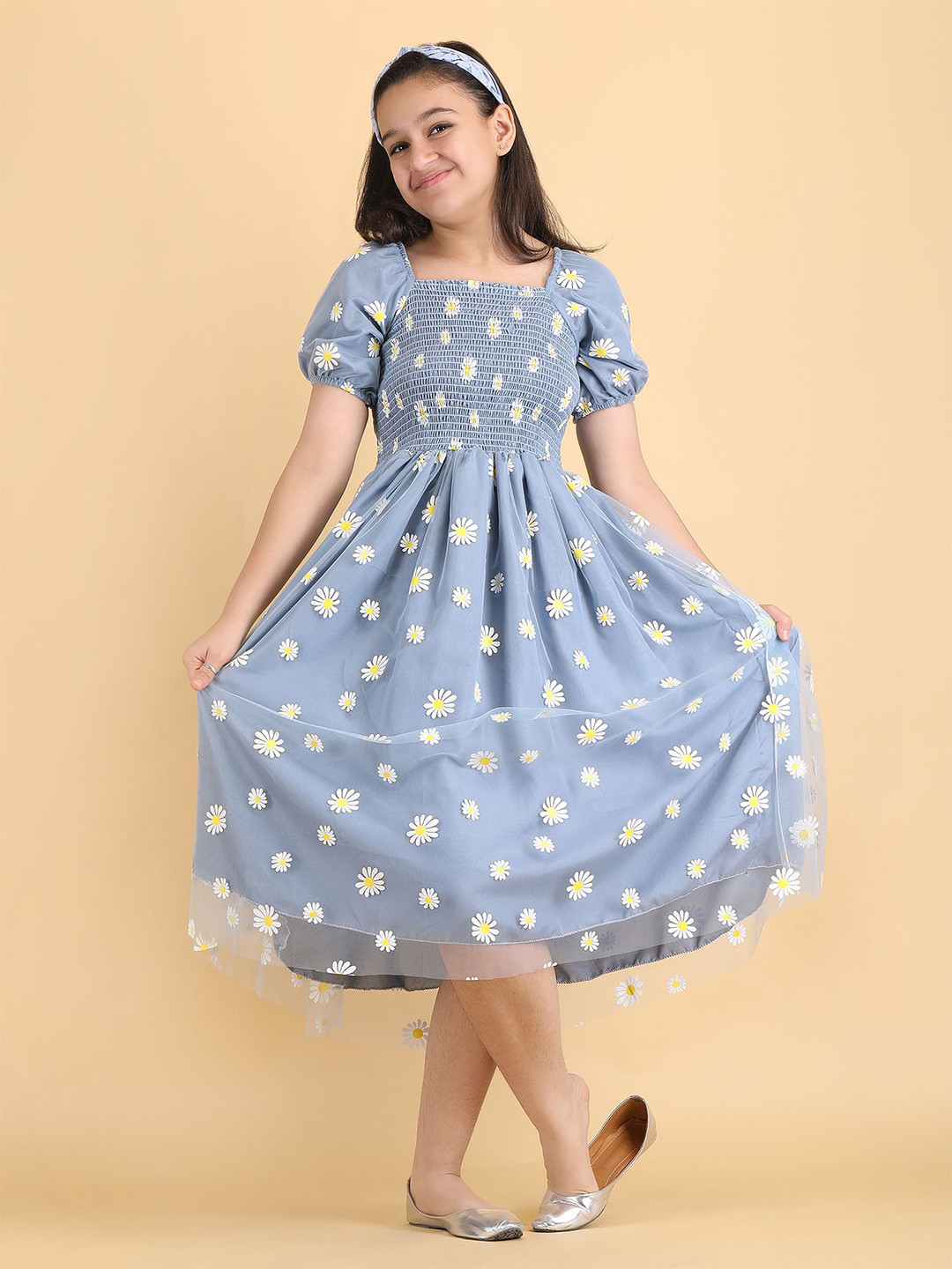 Pinly Girls Fit and Flare Party Wear Dress