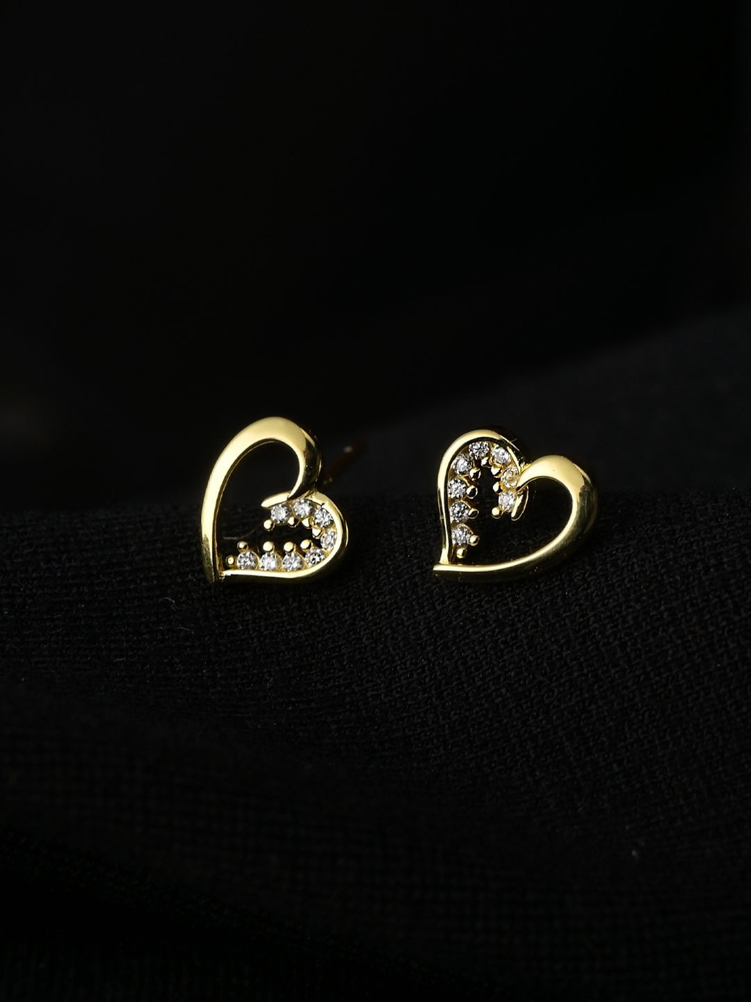 Impression jewellery Women 925 Sterling Silver Delicate Heart Stud Earrings