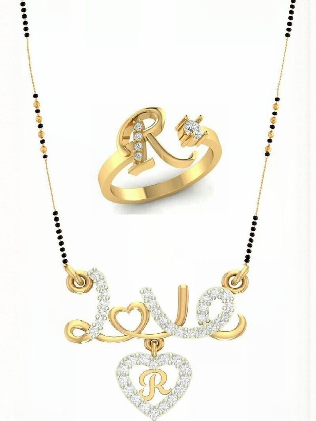 Laksh Enterprise Women Brass Necklace and Ring Set