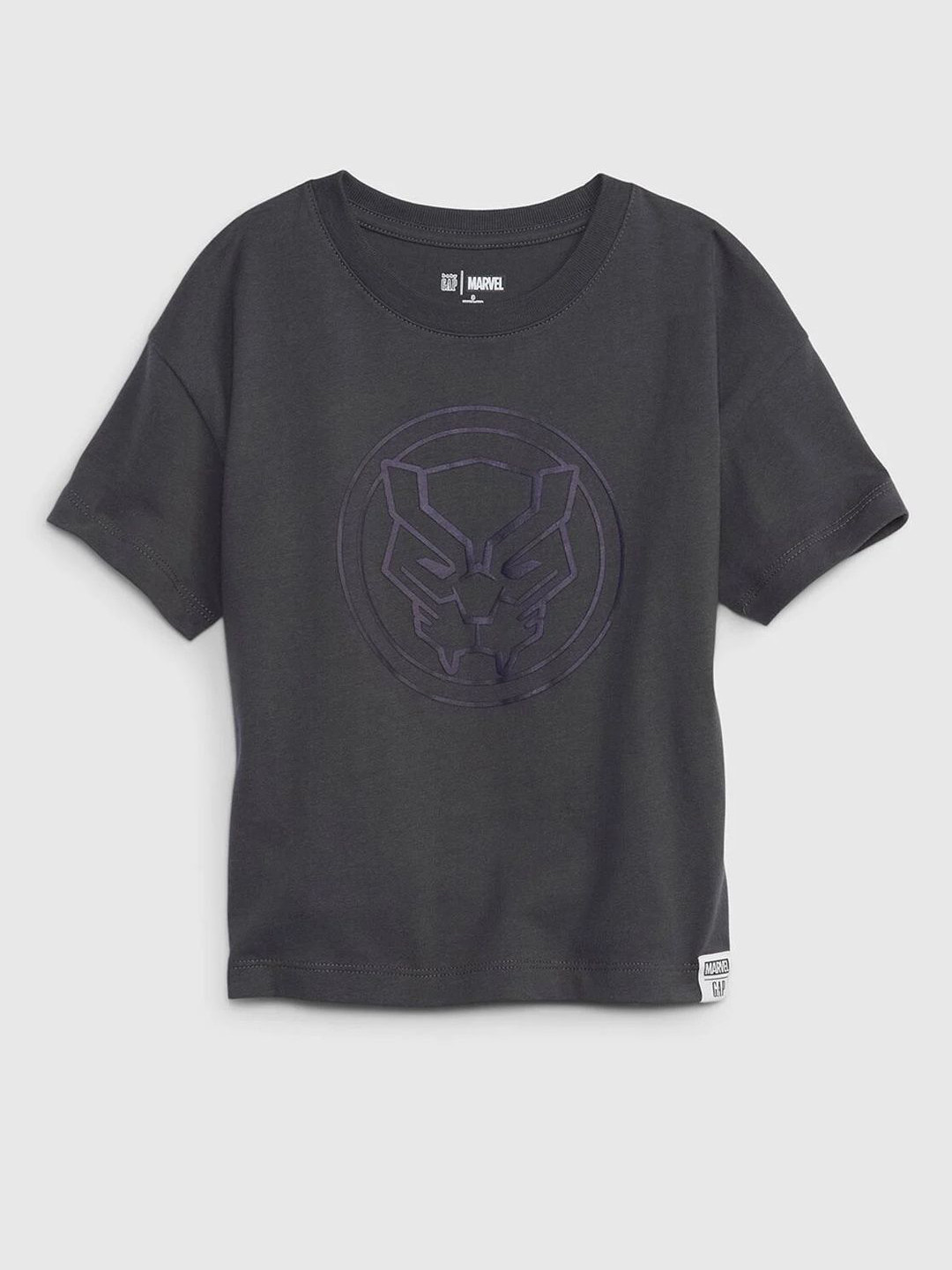 GAP Boys Black Panther Graphic Printed Round Neck Pure Cotton Relaxed Fit T-shirt