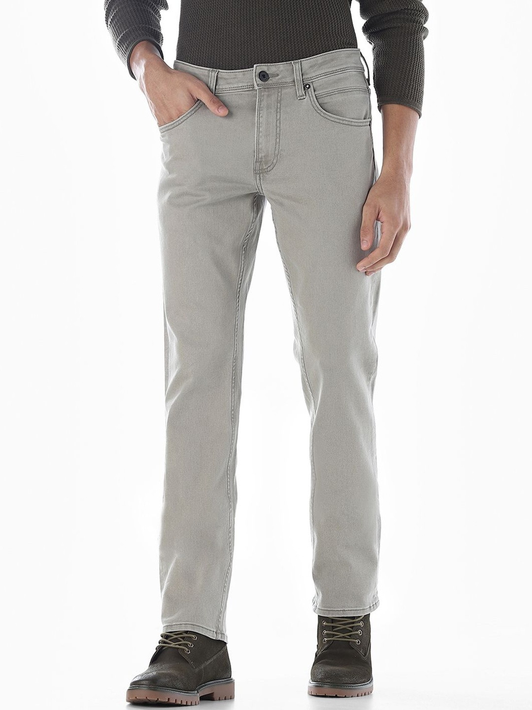 Jack & Jones Clark Men Regular Fit Low-Rise Clean Look Stretchable Jeans