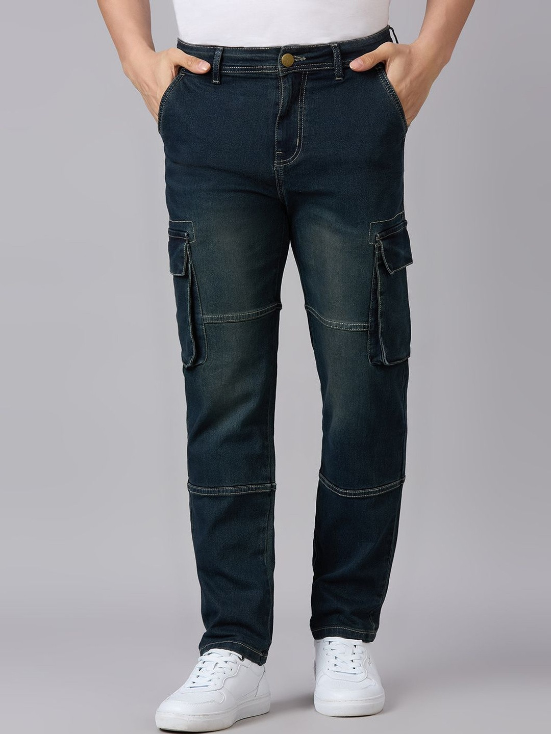 Style Quotient Men Comfort Mid-Rise Light Fade Stretchable Relaxed Fit Jean