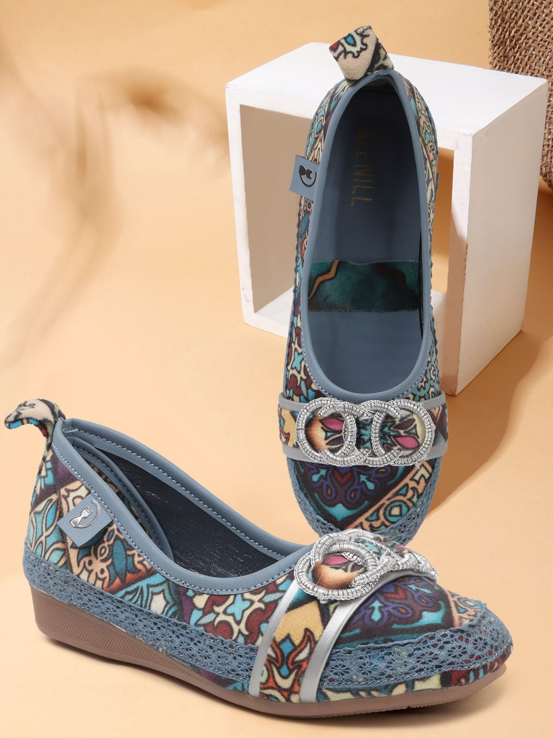 Denill Abstract Printed Slip On Ballerinas