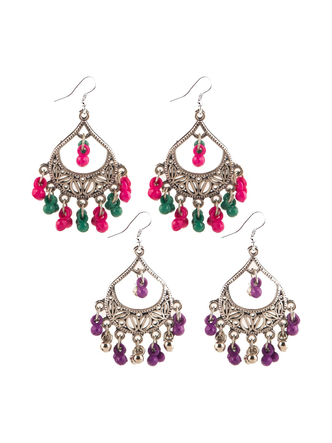 Creative Frogs Women Set Of 2 Frogs Teardrop Oxidized Shaped Drop Earrings