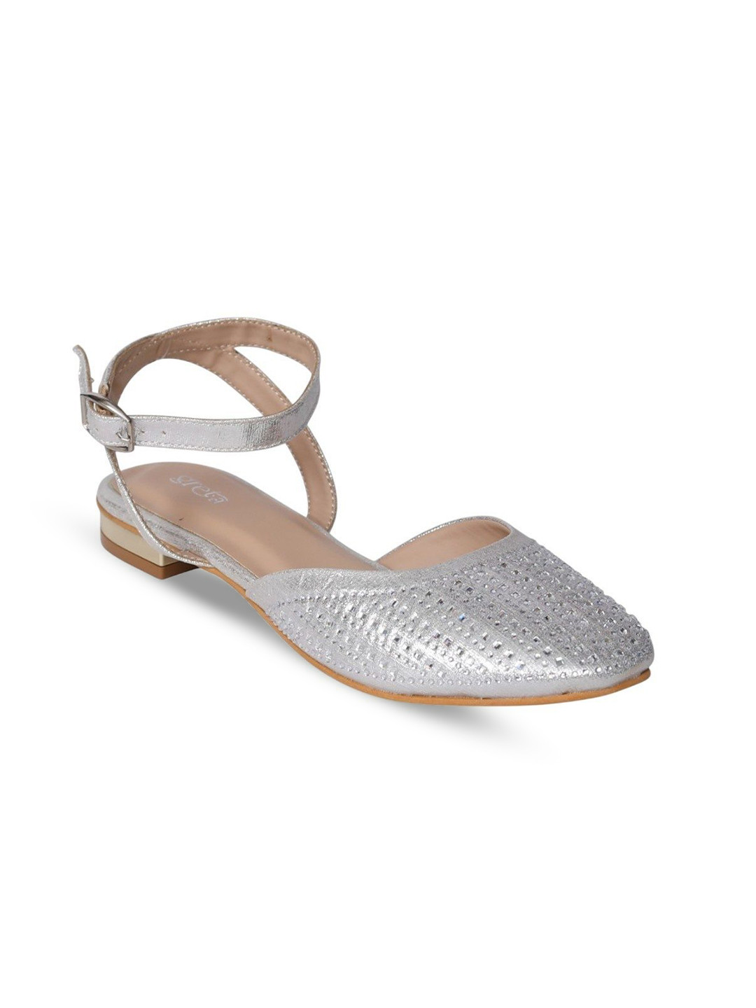 GRETA Women Embellished Pointed Toe Party Mules Flats