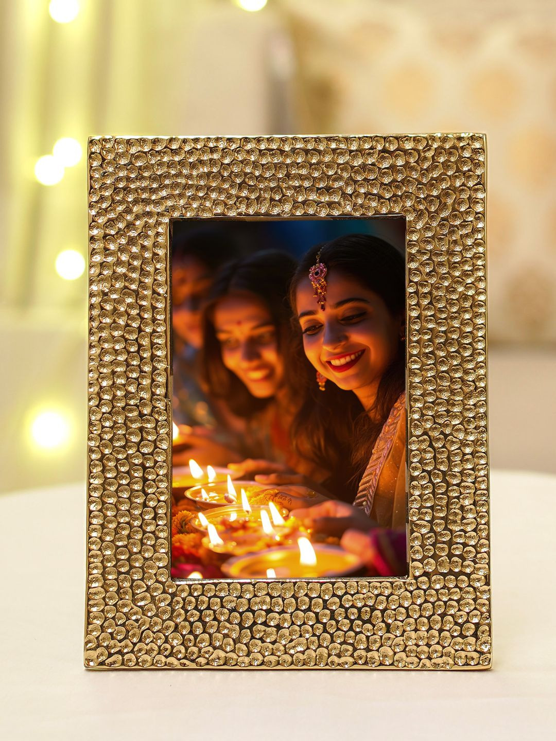 BEHOMA Gold-Toned Metal Table Photo Frames