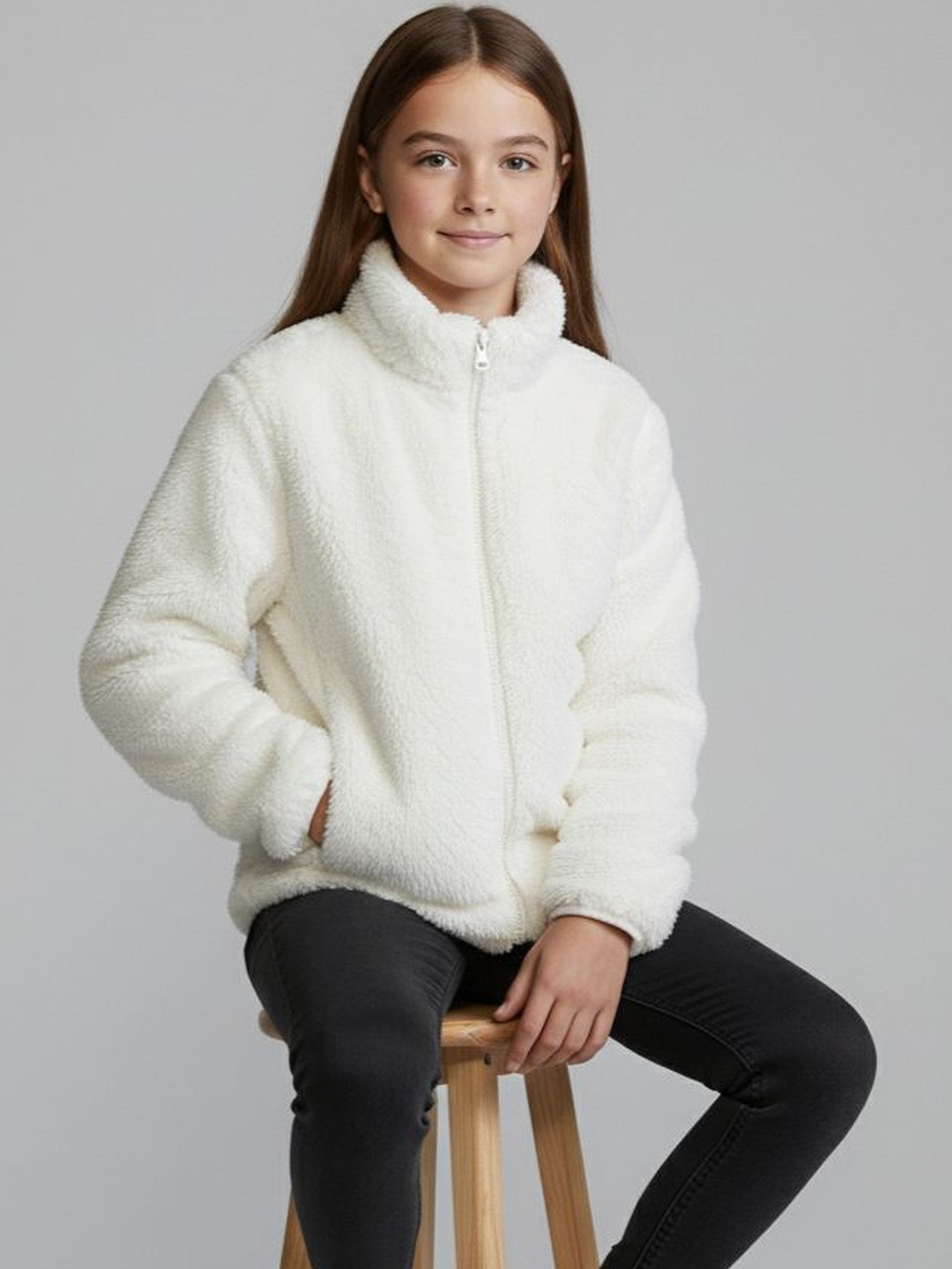 Alan Jones Girls Faux Fur Trim Tailored Jacket