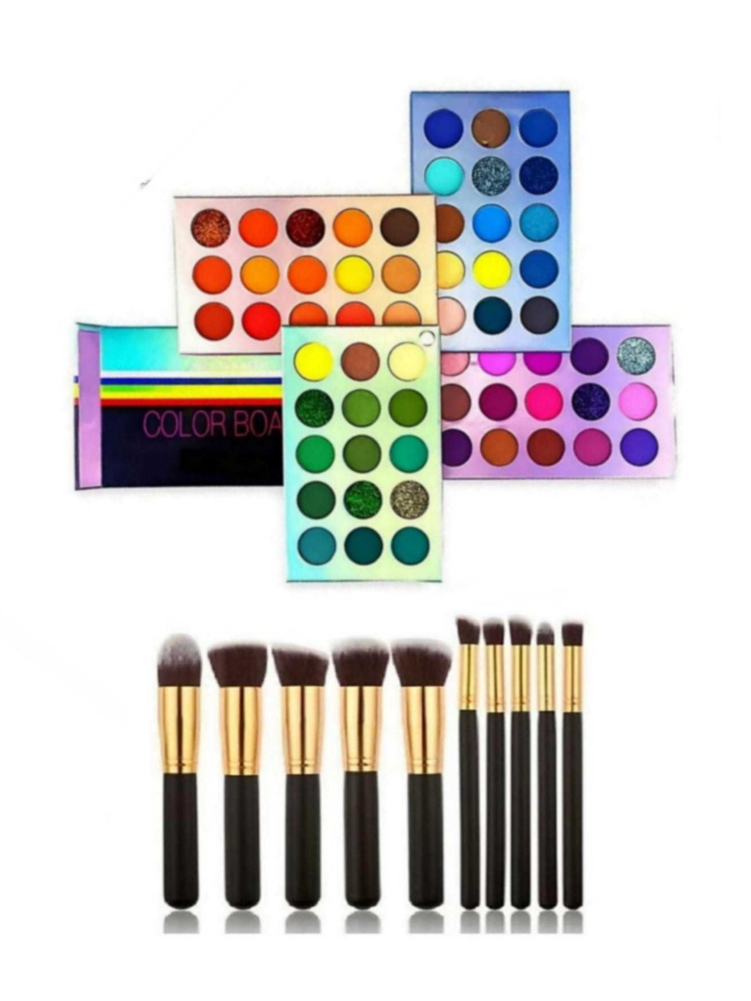 Plethora Set Of 2 Eyeshadow 28 g & Brushes 10 Pcs