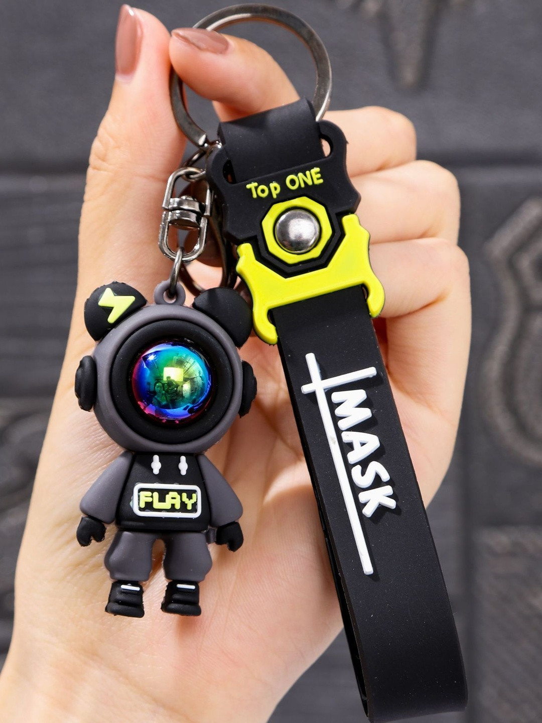 DEALSEVEN FASHION Cute 3D Astronaut Key Chain With Silicone Belt