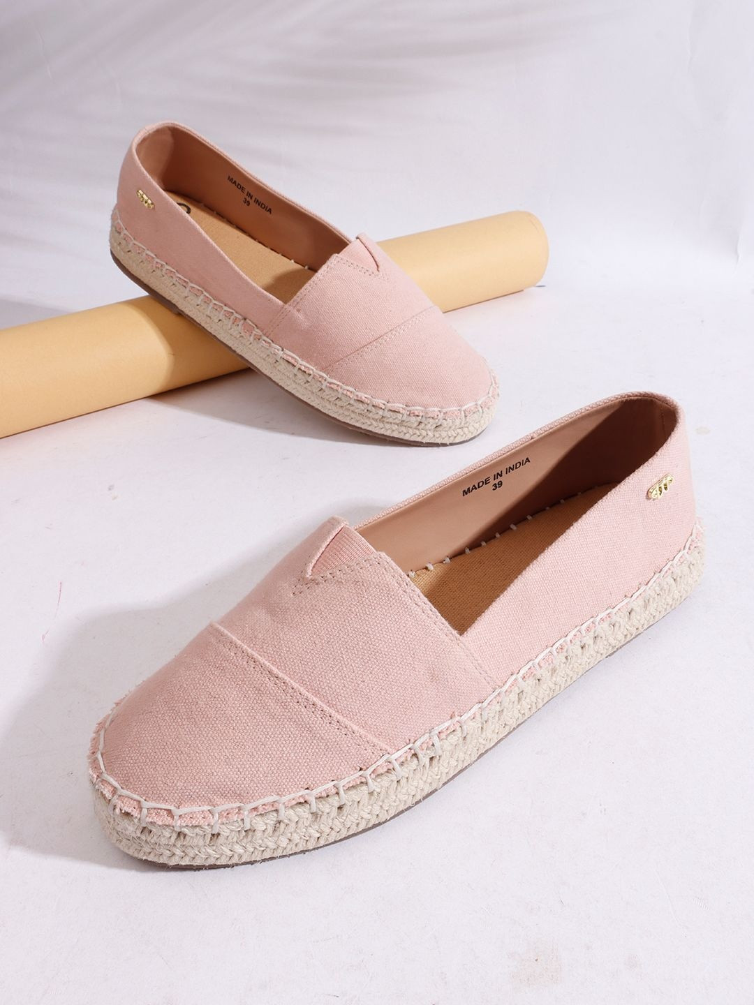 THE WHITE POLE Women Canvas Round Toe Slip-On Espadrilles