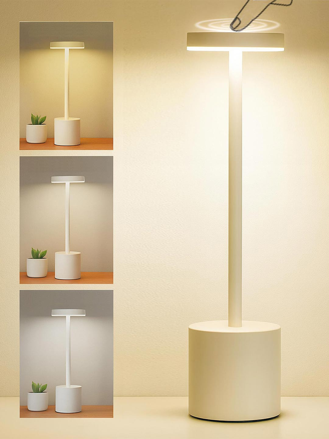 Homesake White Metal Industrial Abstract Shaped Table Lamp