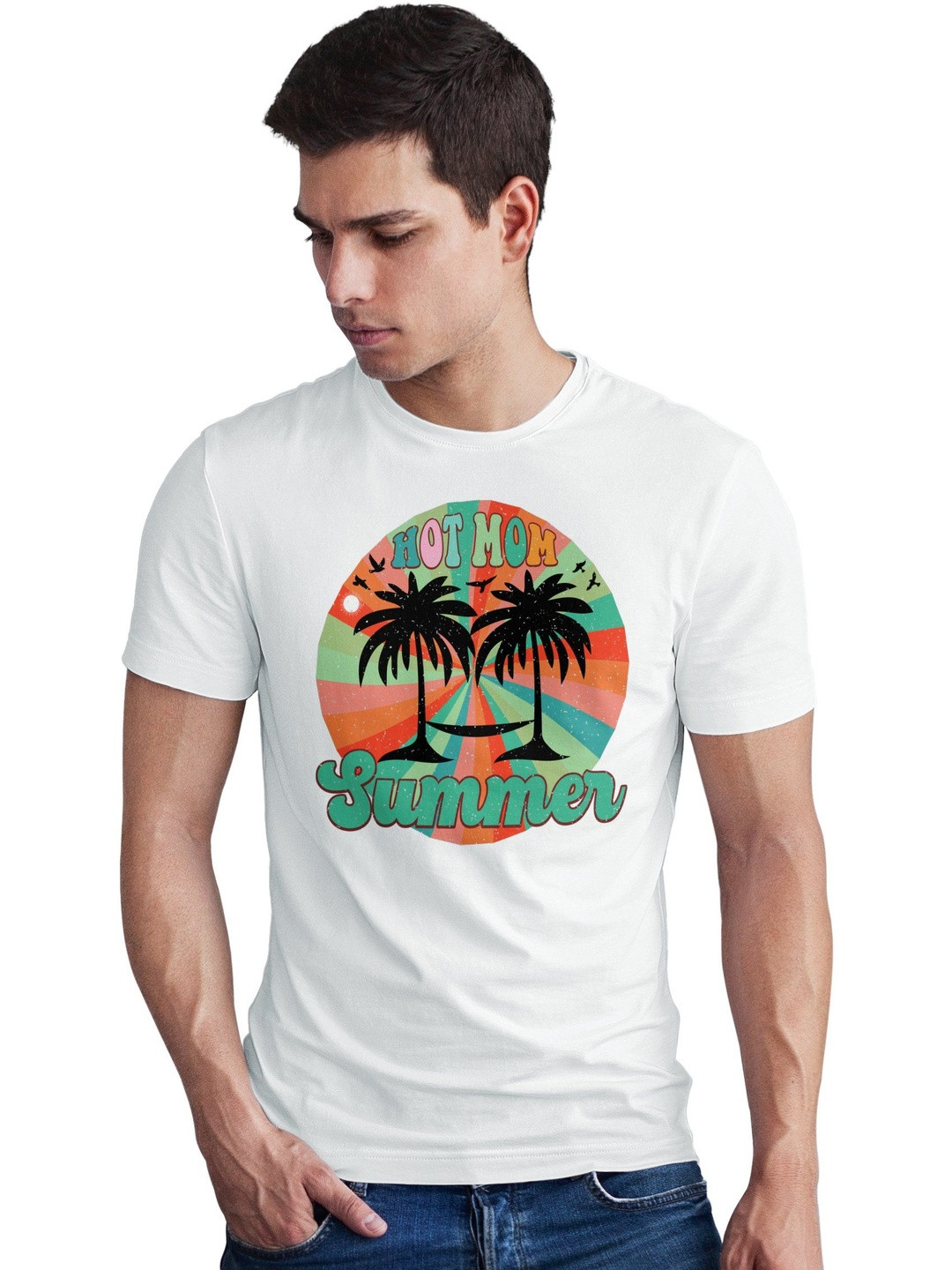 Seekbuylove Men Hot Mom Summer Printed Bio Finish Regular Fit T-shirt