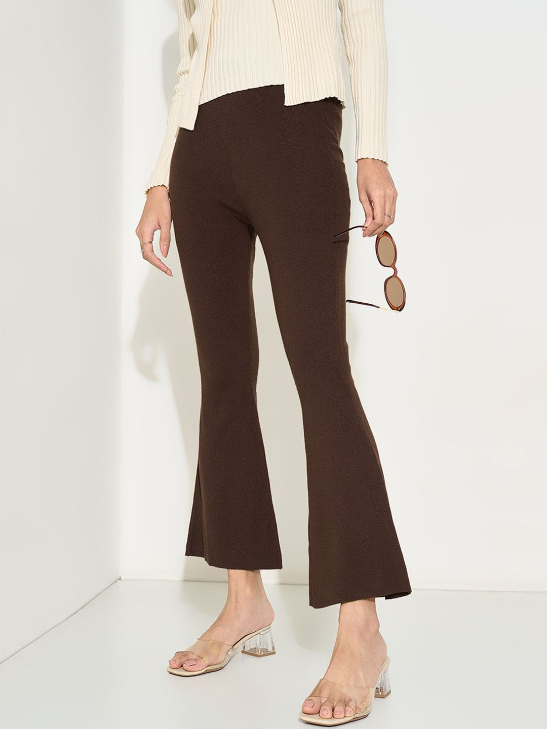 Honey by Pantaloons Women Flared Fit Mid-Rise Trousers