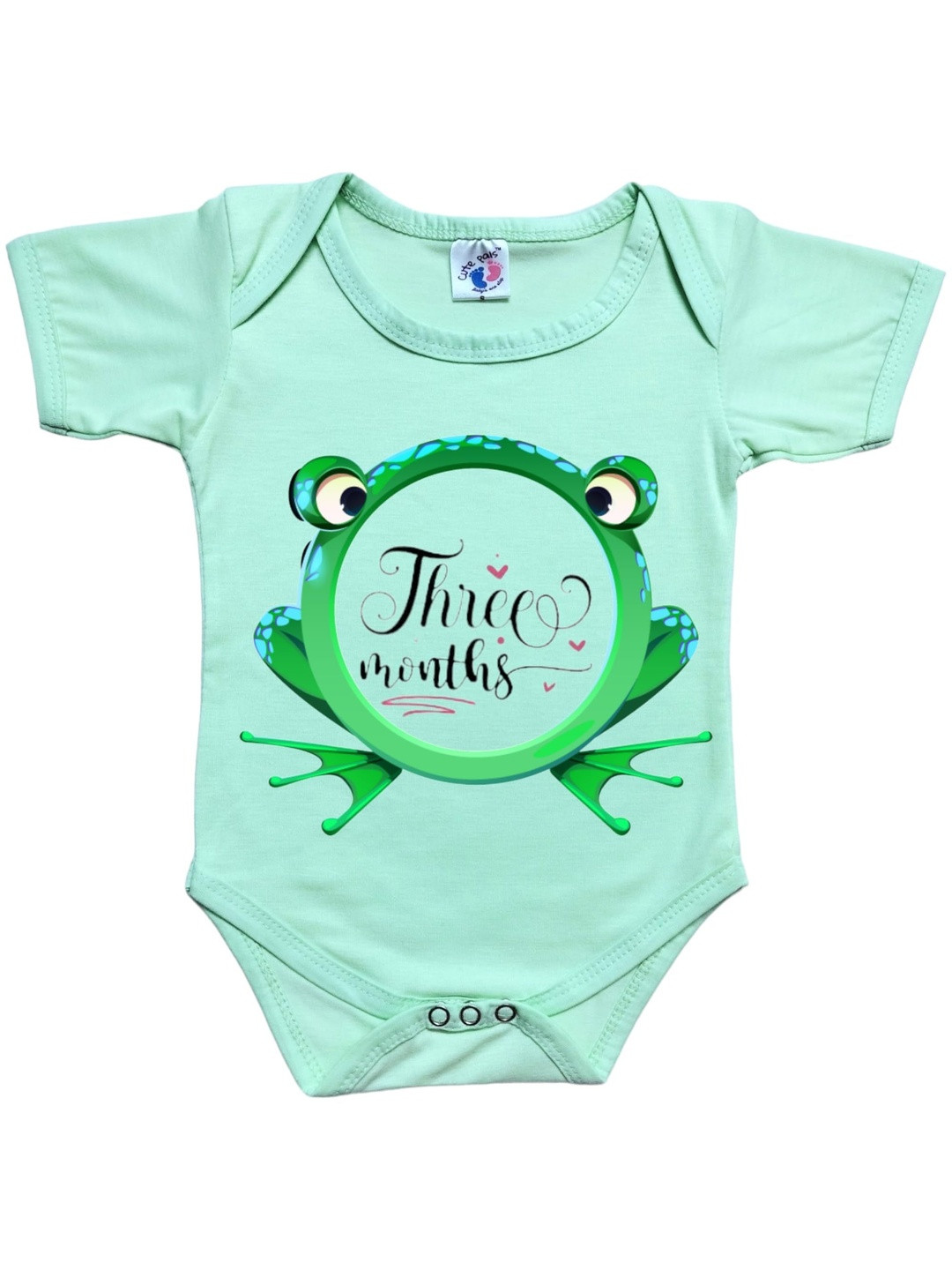Cute Pals Infants Kids Monthly Milestone 3 Month Birthday Printed Cotton Bodysuit