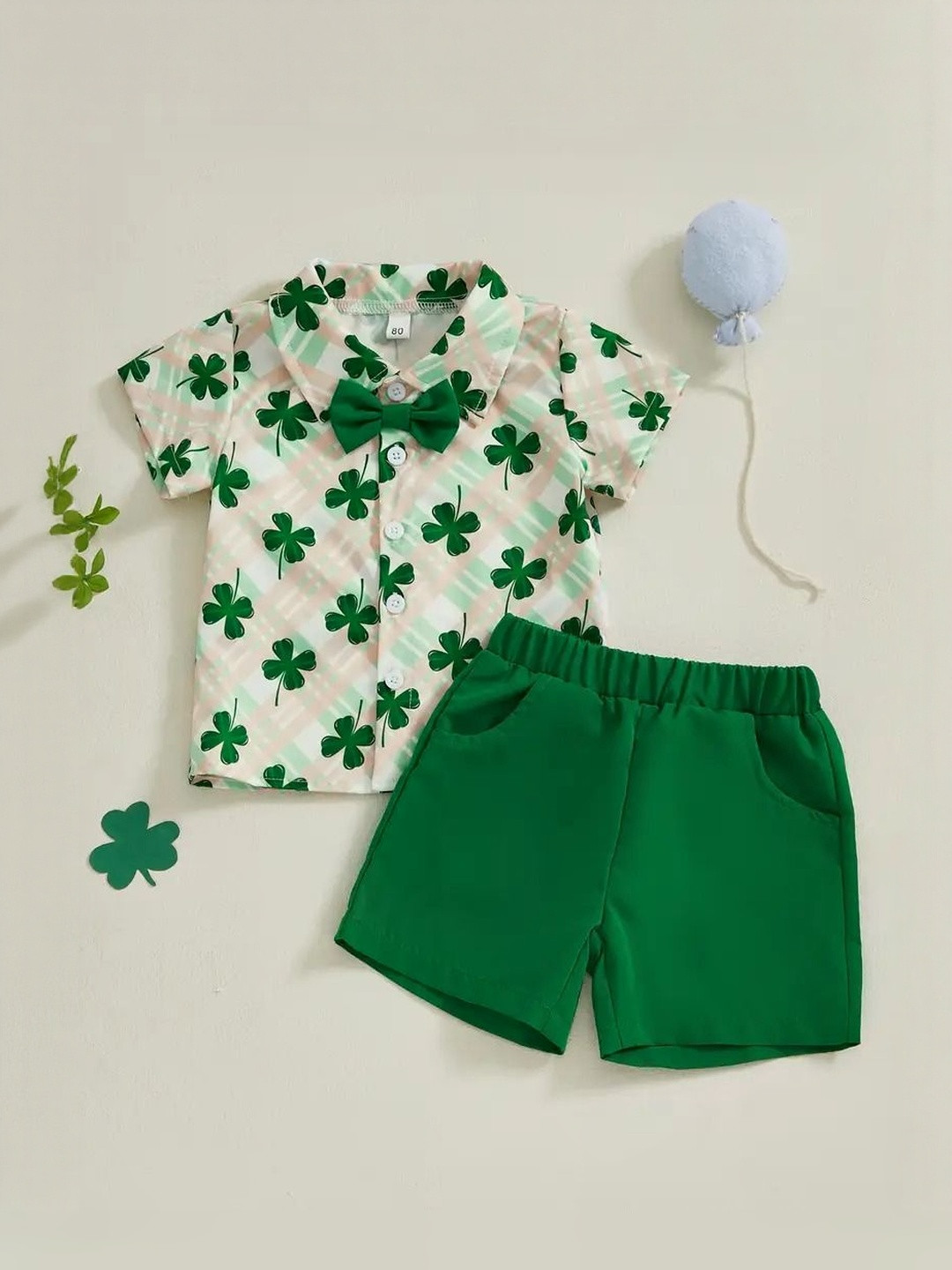 M J Fashion Kids Floral Printed Short Sleeves Pure Cotton Shirt With Shorts