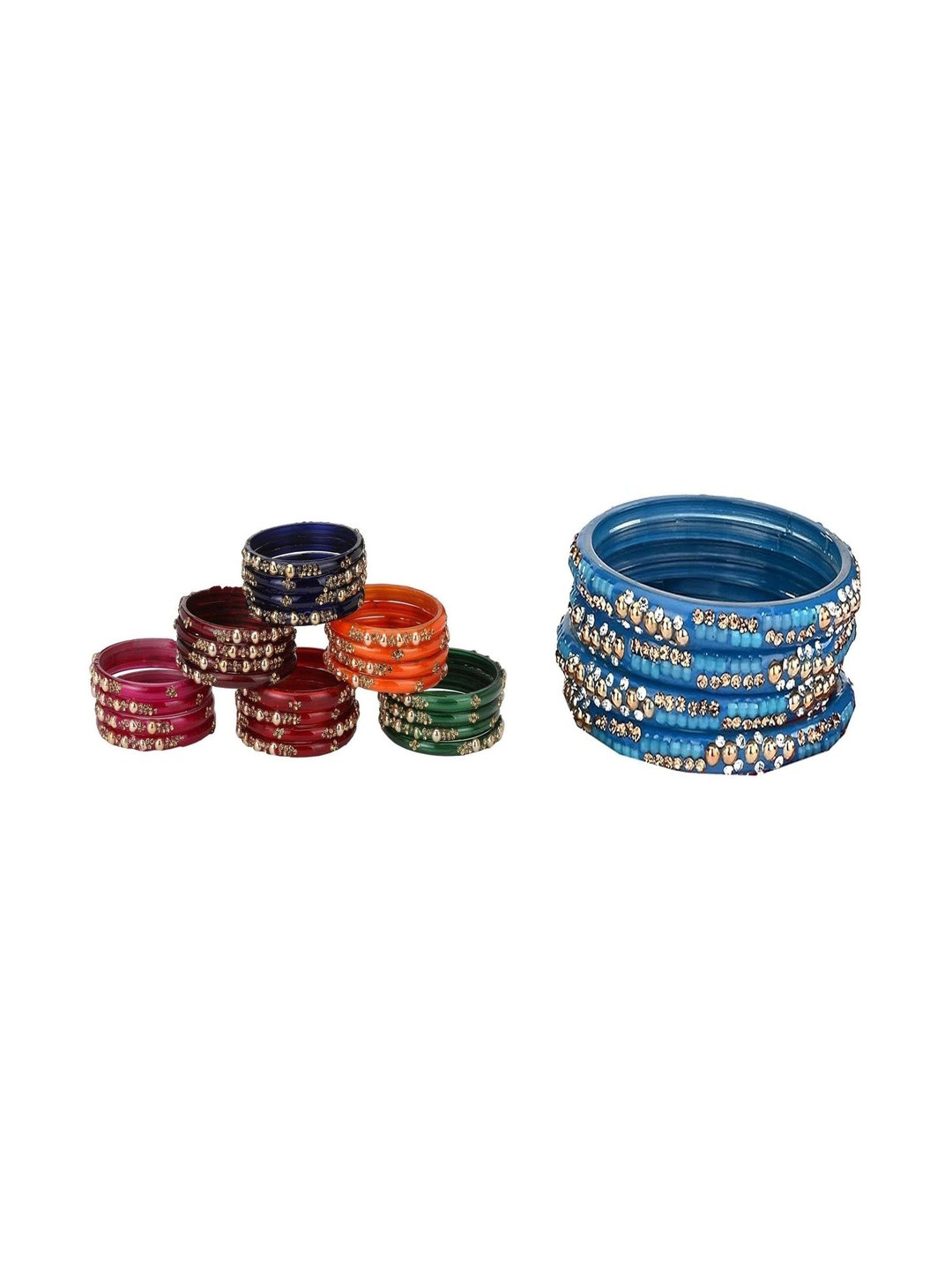 Somil Set Of 28 Glass Bangles Set