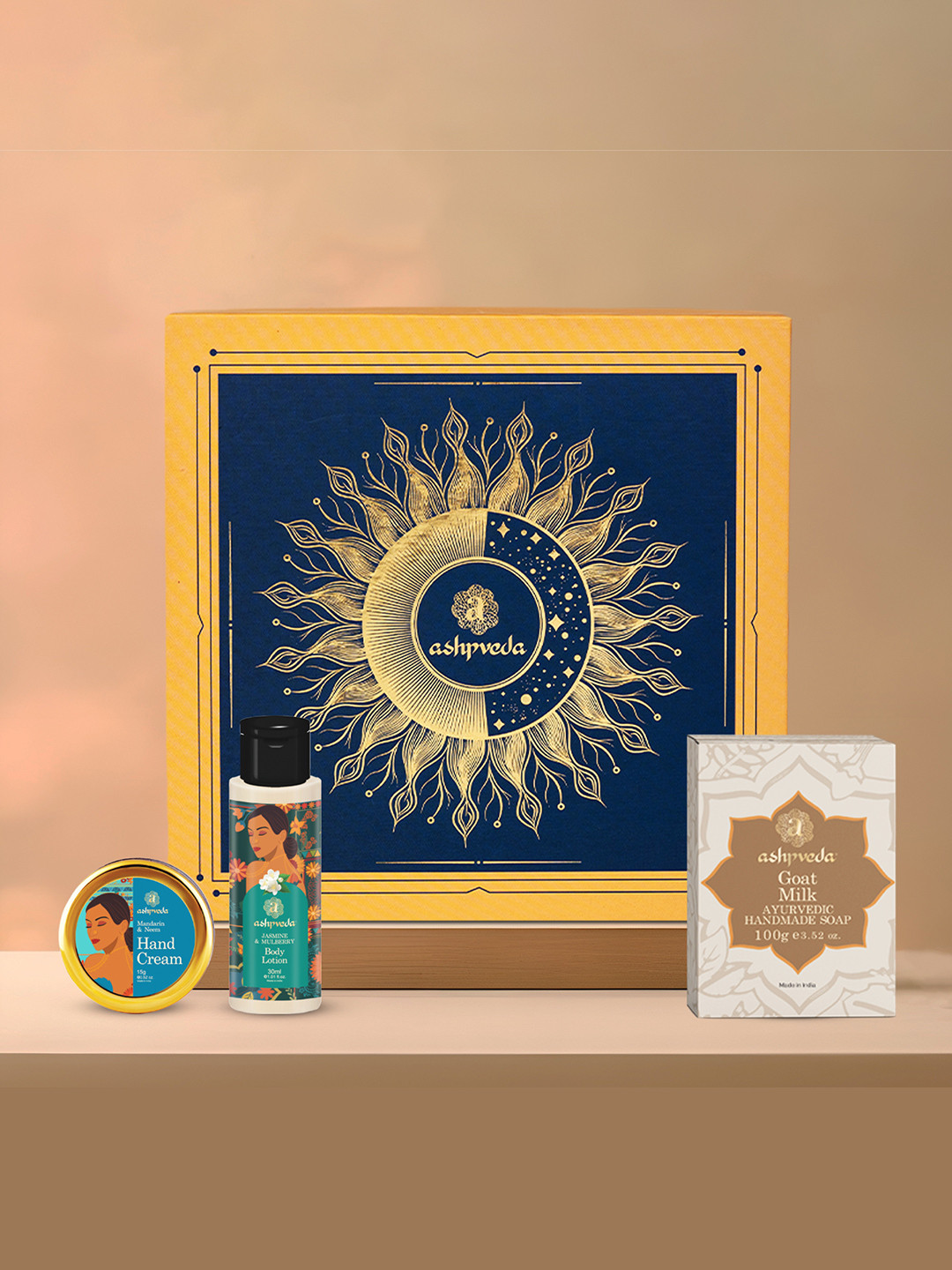 ASHPVEDA Set Of 3 Goat Milk Soap 100g + Hand Cream 15g + Body Lotion Kit 30ml