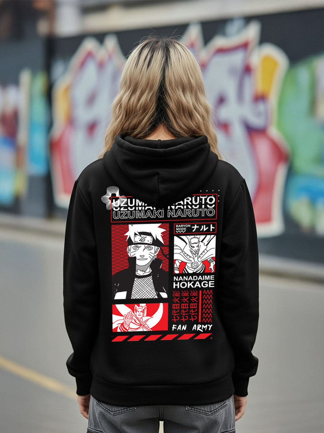 BENNY BROOKS Women Graphic Printed Hooded Sweatshirt