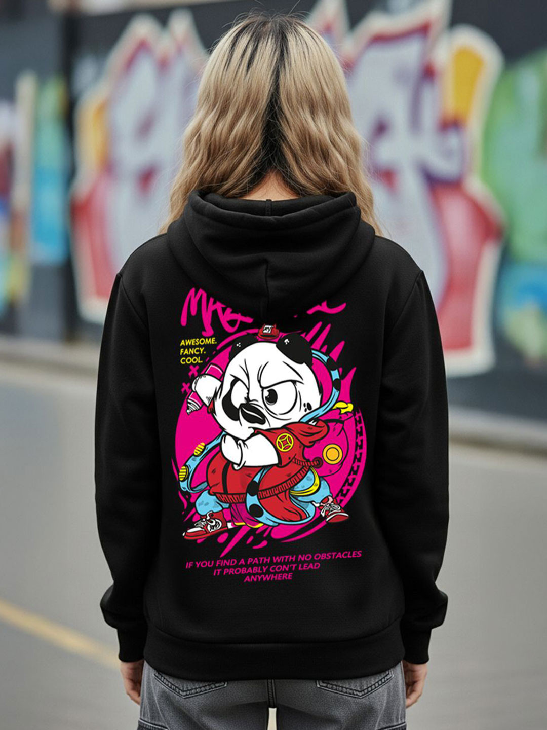 BENNY BROOKS Women Comic Print Hooded Long Sleeve Sweatshirt