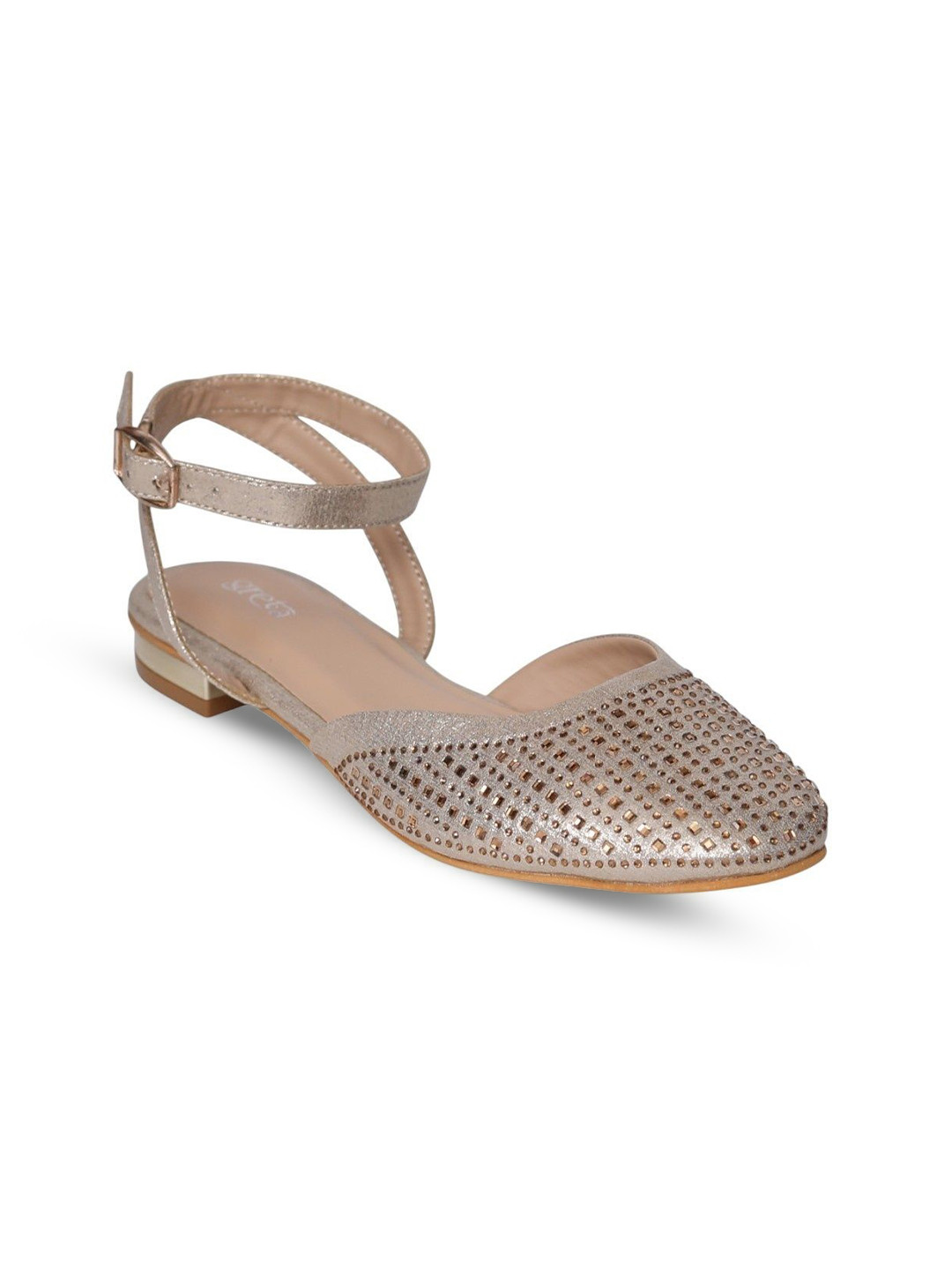 GRETA Women Embellished Mules Flats With Ankle Loop