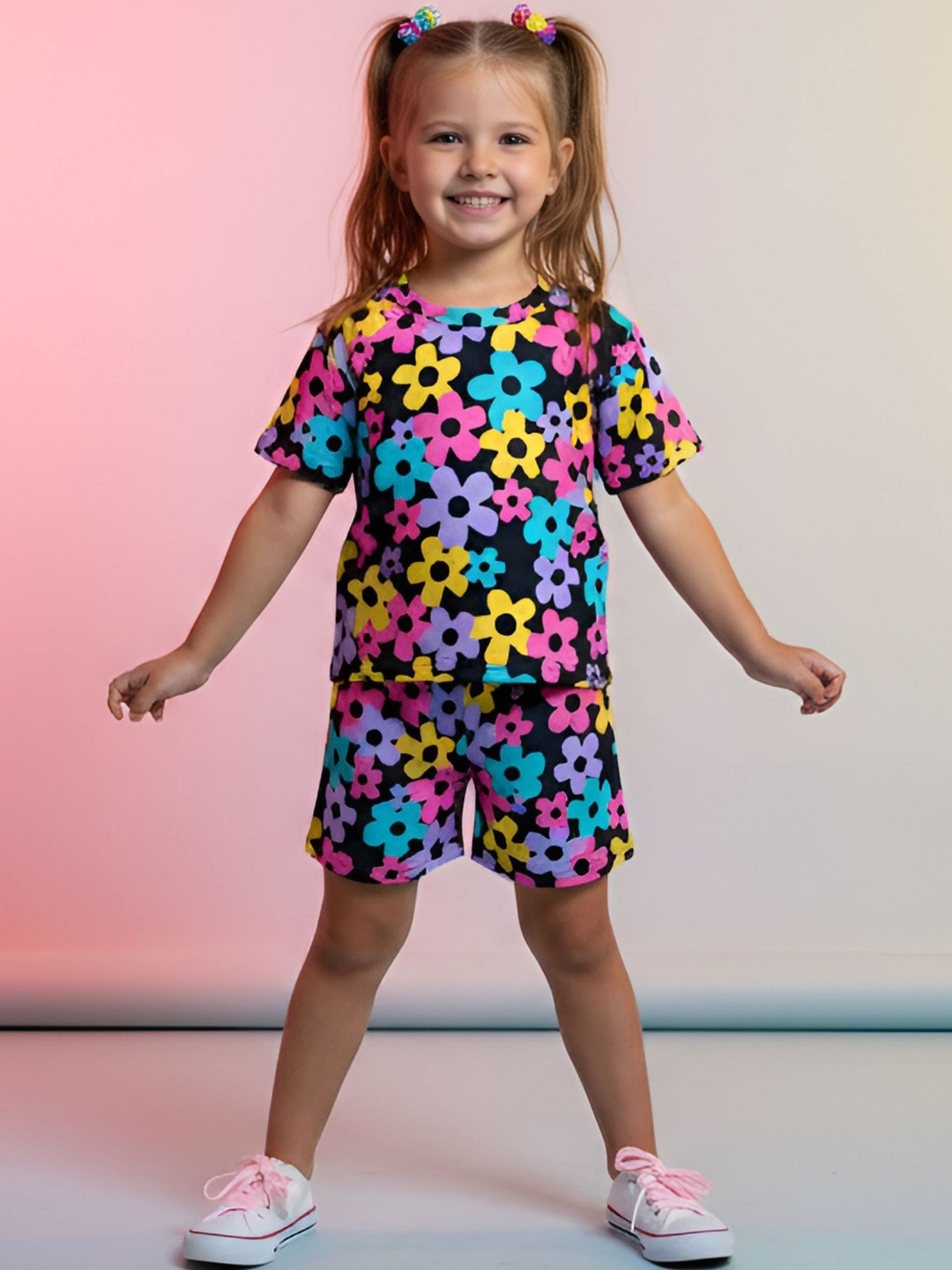 4YOU DRESSES Kids Printed Short Sleeves T-shirt With Shorts