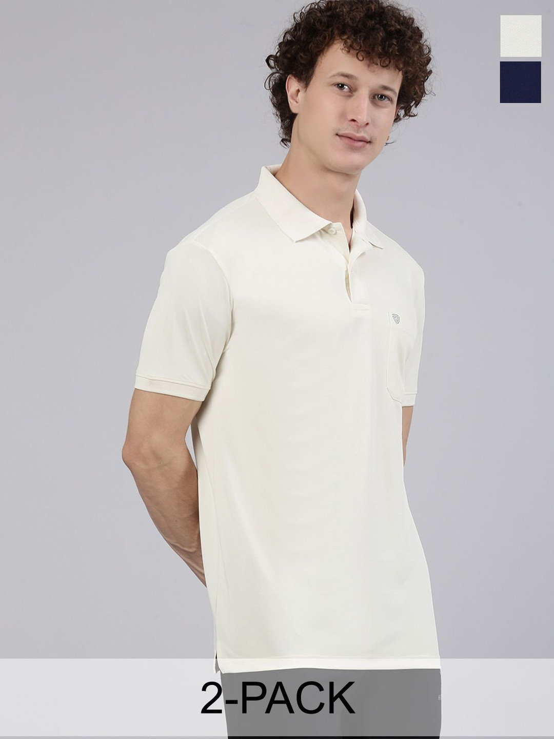 Lux Cozi Men Pack Of 2 Polo Neck Short Sleeves Lounge Tshirts