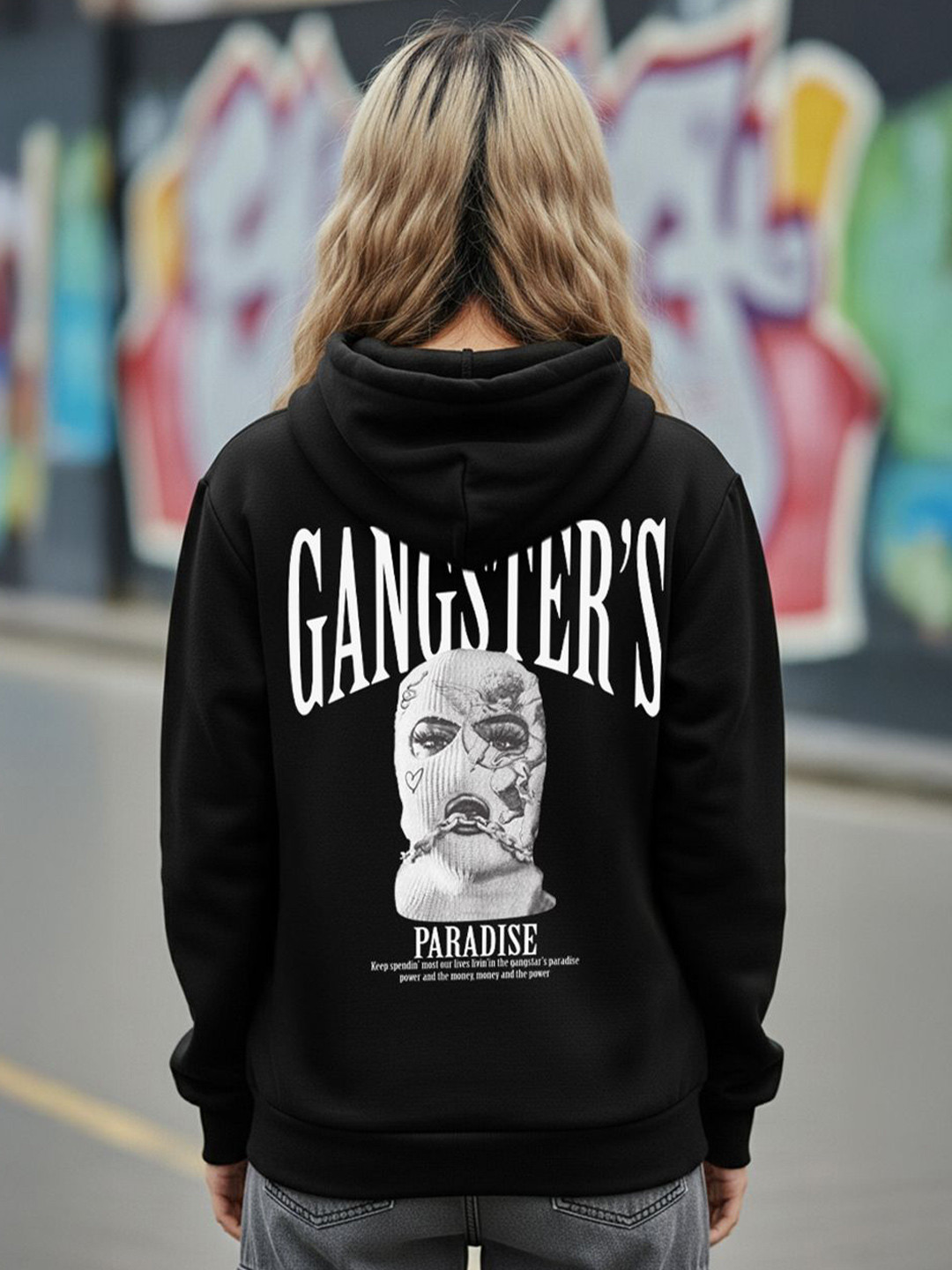 Gangster's Paradise Typography Hooded Sweatshirt