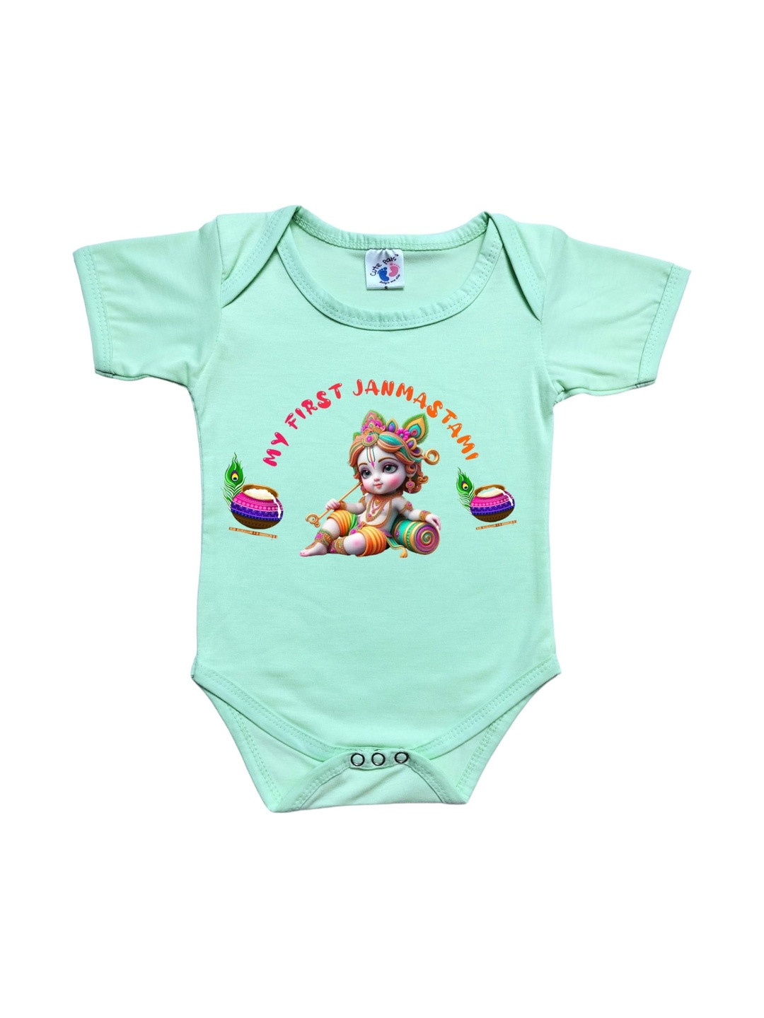 Cute Pals Infants My First Janmashtami Shree Krishna Birthday Print Cotton Onesie Bodysuit