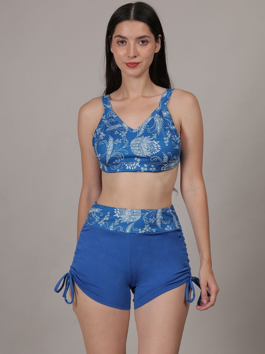 MEGASKA Printed V-Neck Swim Set