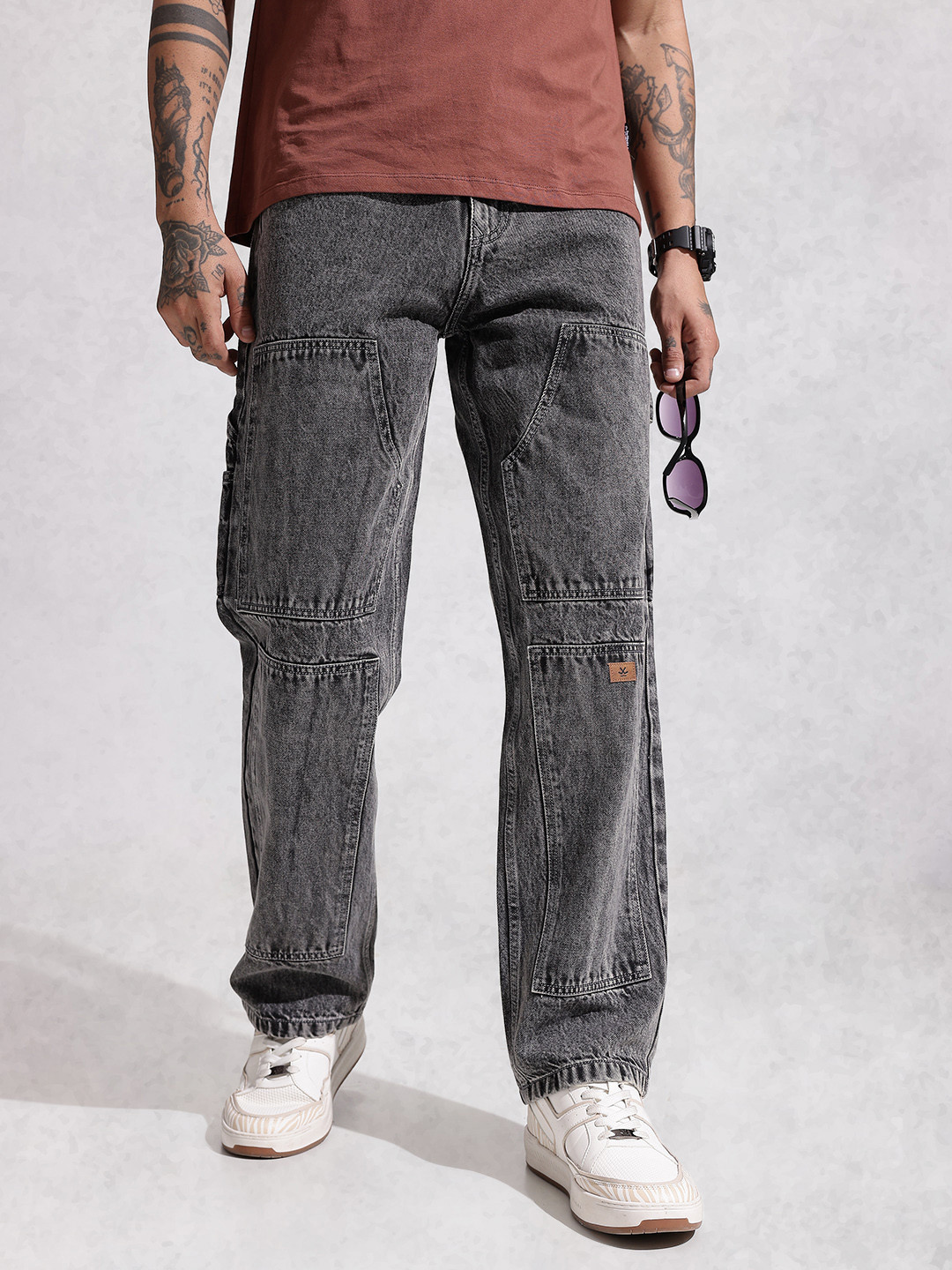 WROGN Men Loose Fit Heavy Fade Pure Cotton Jeans