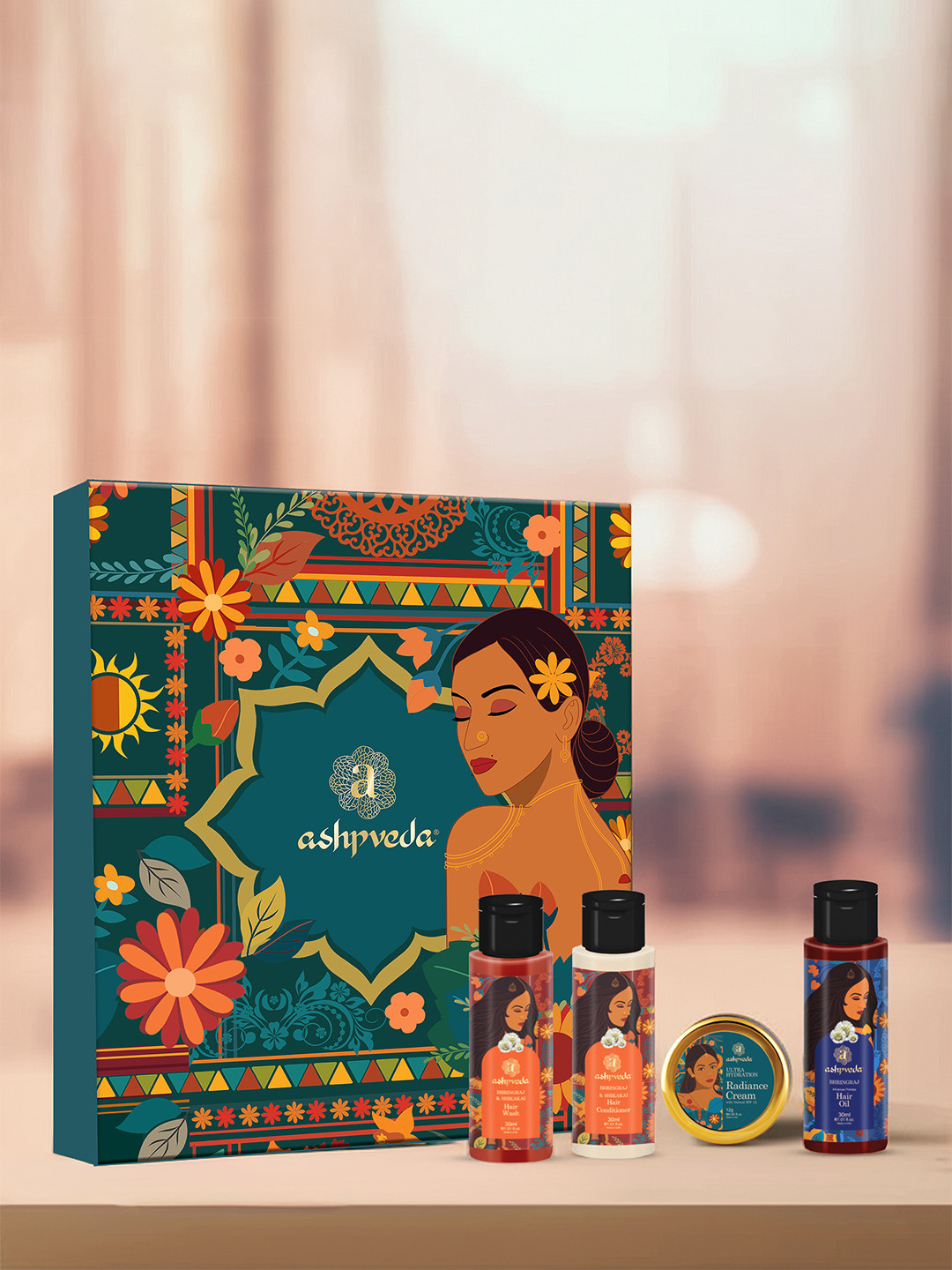 ASHPVEDA Set Of 4 Bhringraj Shampoo, Conditioner, Oil - 30 ml Each & Day Cream - 15 g