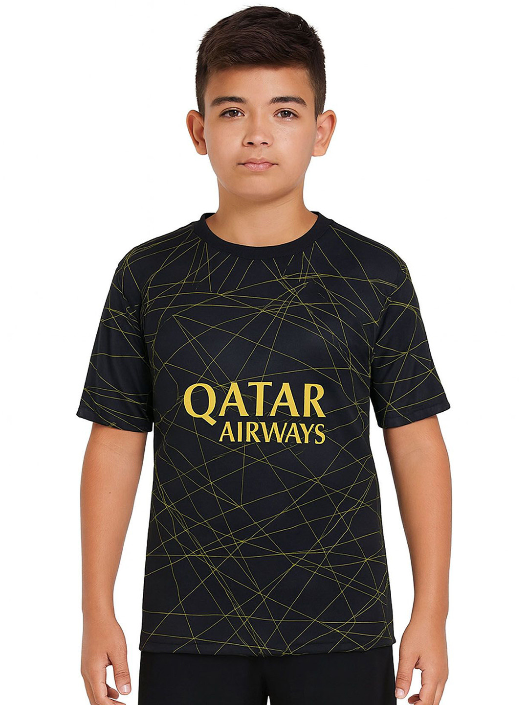 dostitch Boys Neymar 10 Football Jersey Printed Round Neck T-Shirt