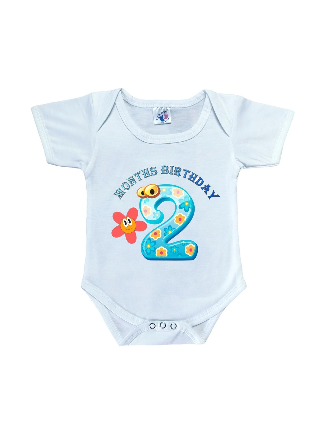 Cute Pals Infants Monthly Milestone 2 Month Birthday Printed Cotton Bodysuit