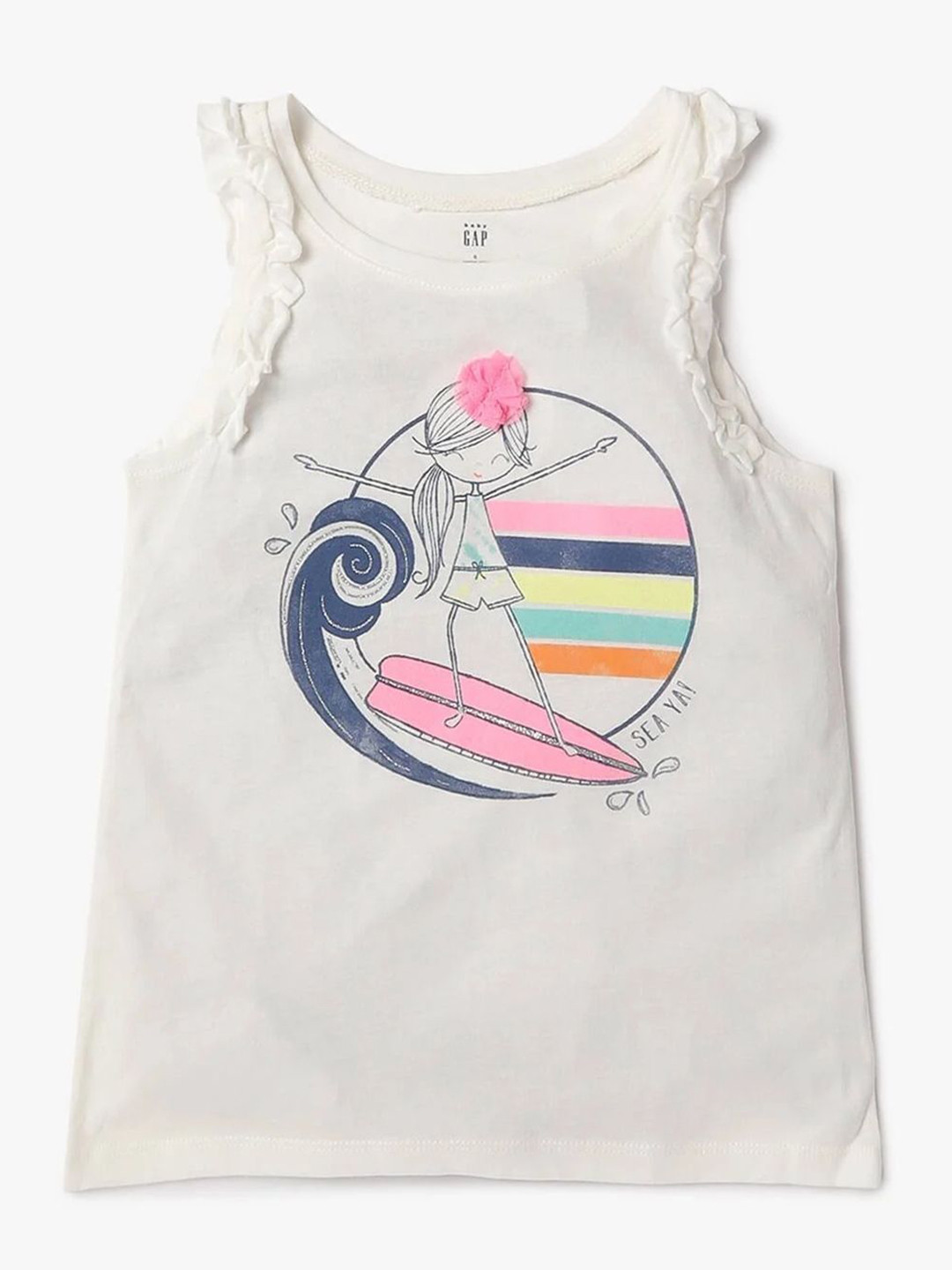 GAP Girls Round Neck Relaxed Tank Top