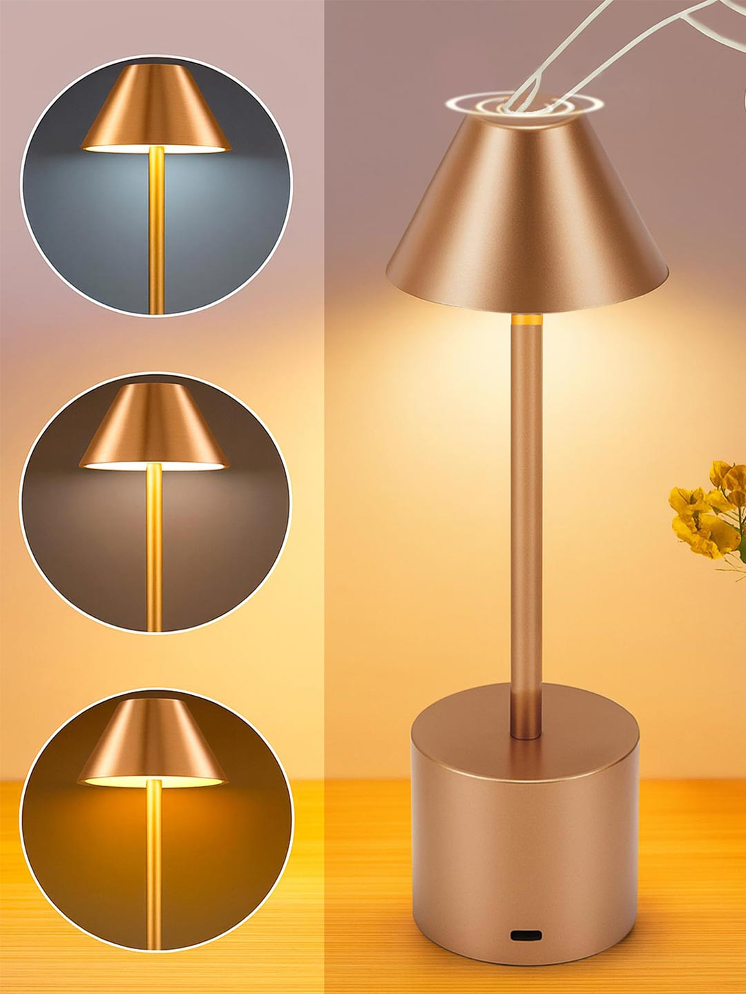 Homesake Rose Gold Frustum Shaped Table Lamp