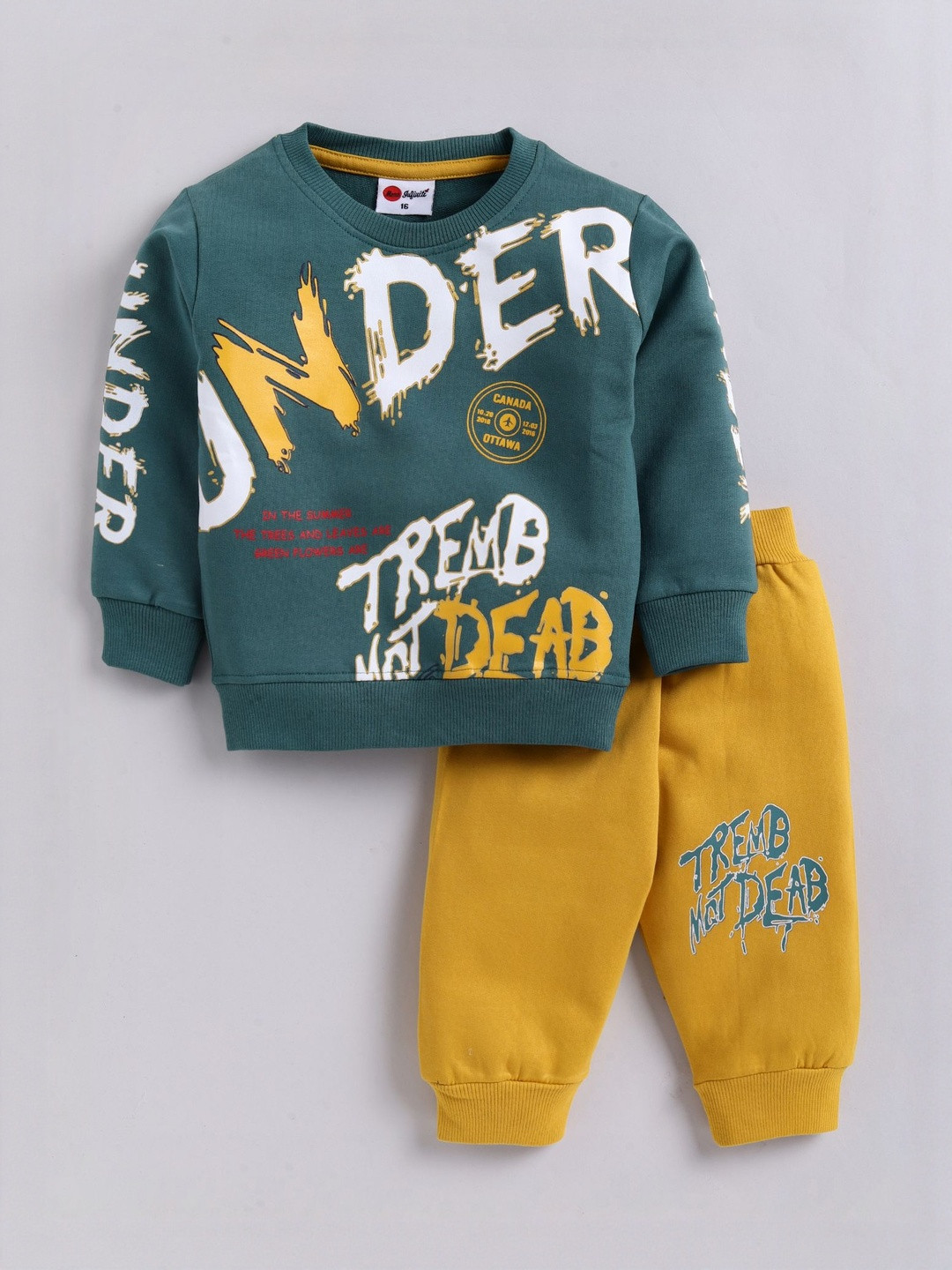 Mars Infiniti Infants Printed Round Neck Pure Cotton Sweatshirt & Joggers