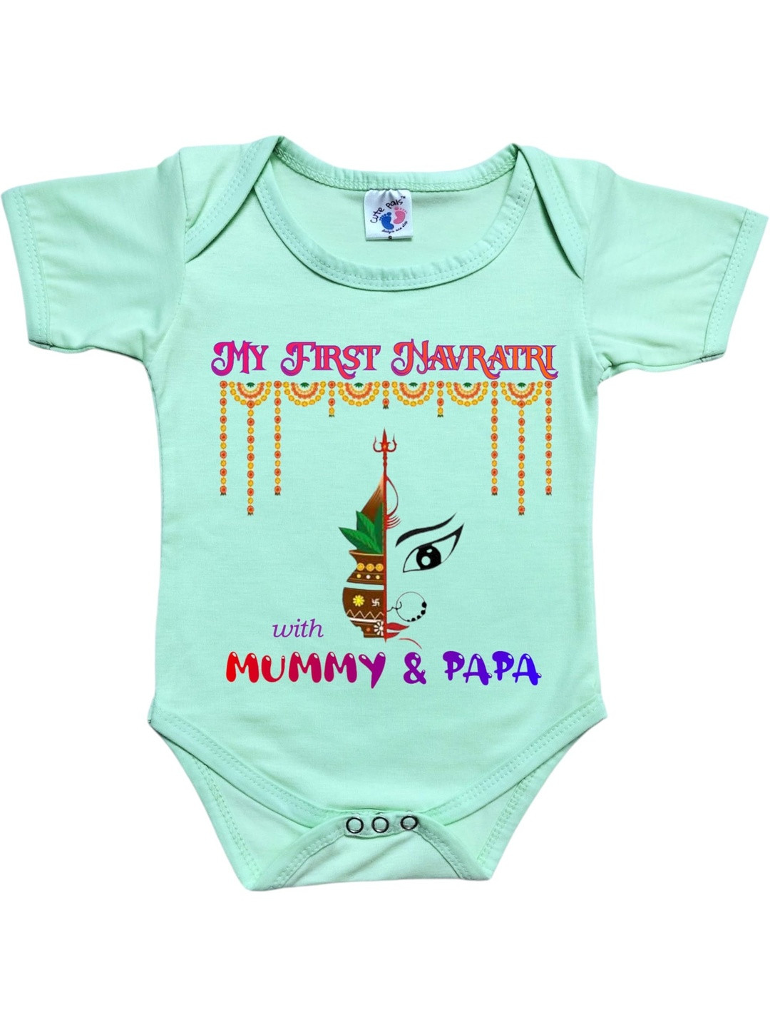 Cute Pals Infant Kids My First Navratri Printed Cotton Bodysuit