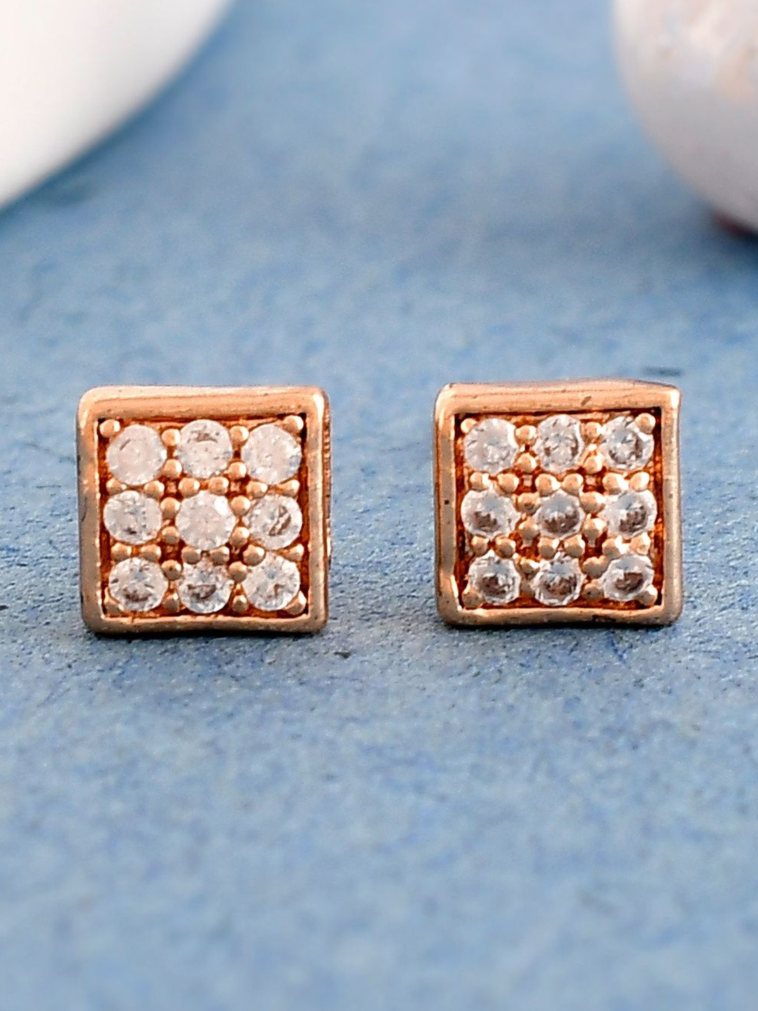 NAMAN ARTS Women Square Studs Earrings