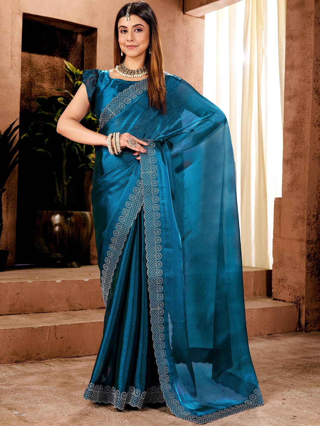 MEAVEN FEB Luxury Glow and Premium Jimmy Choo Saree with Classic Border Work Saree