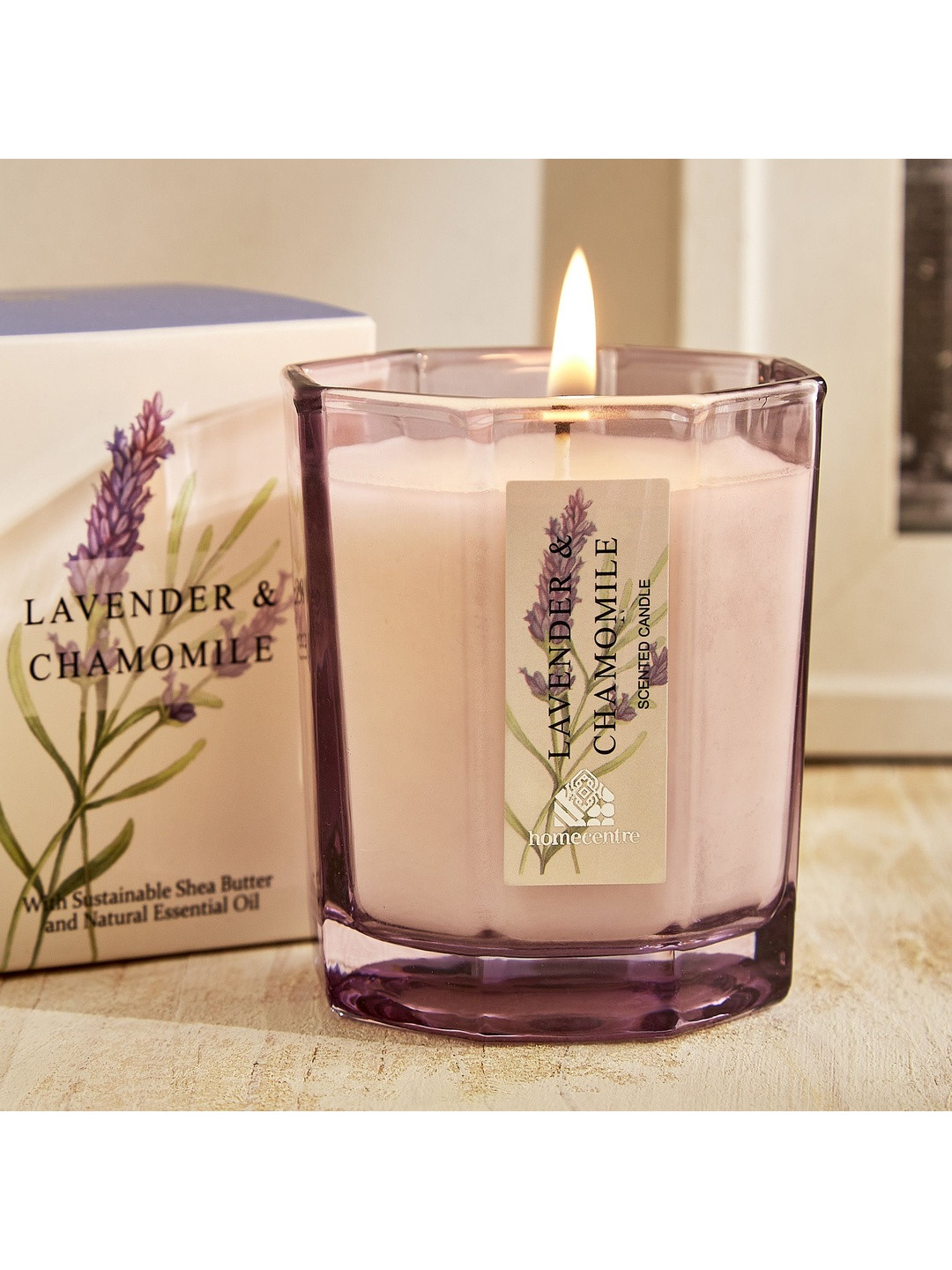 Home Centre Utopia Refresh Bouquet Lavender and Chamomile Scented Jar 1 Candle