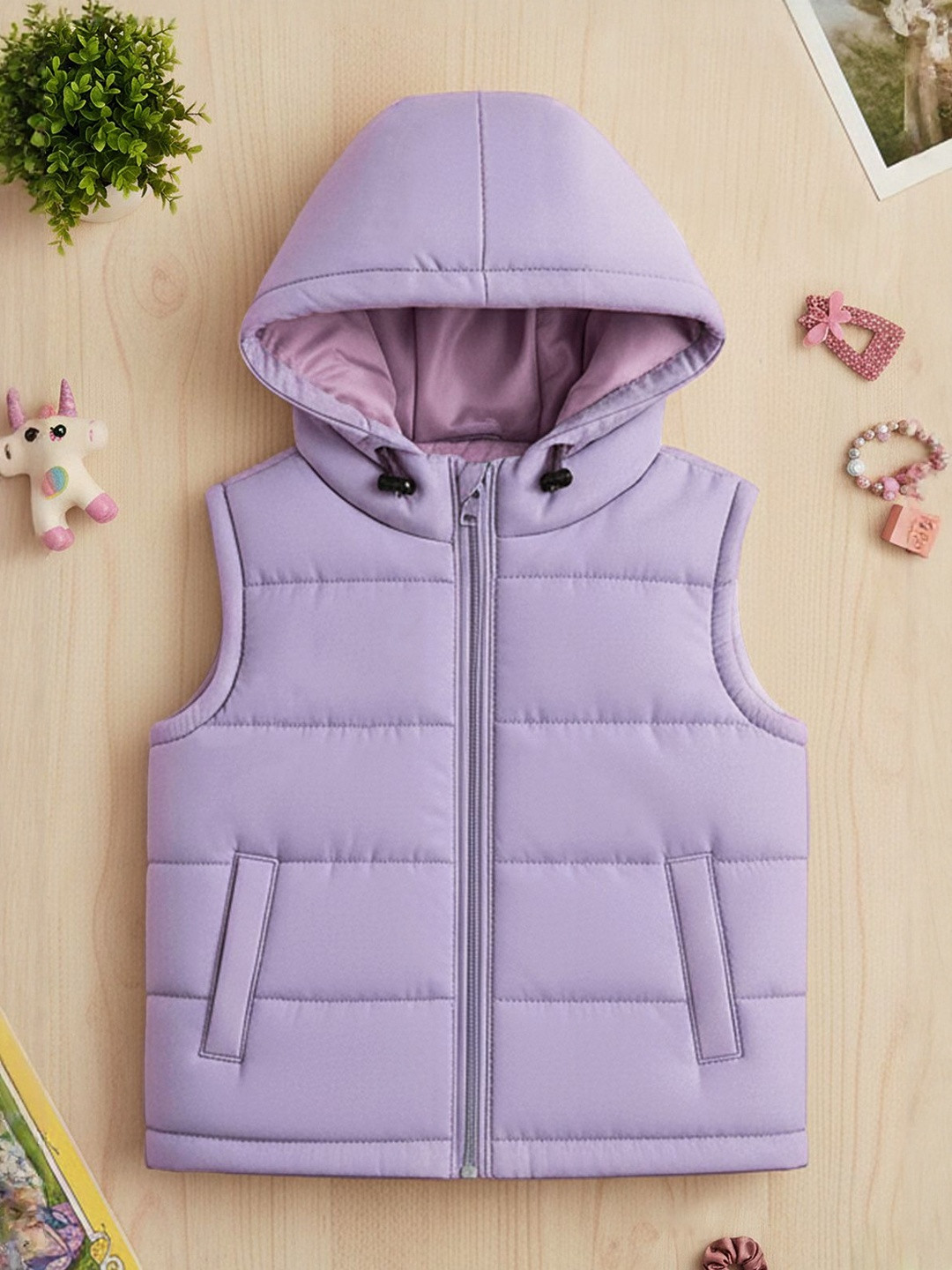 YK X Trampoline Kids Sleeveless Hooded Puffer Jacket